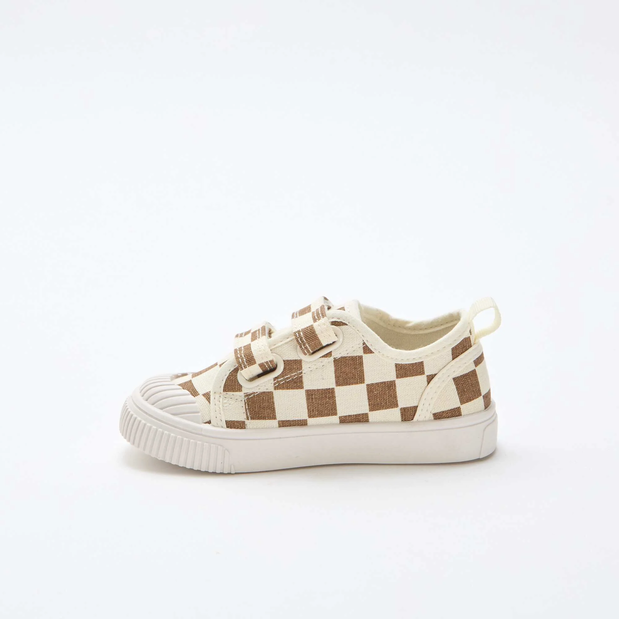 Canvas Sneakers with Hook-and-Loop Fastening BROWN - Image 4