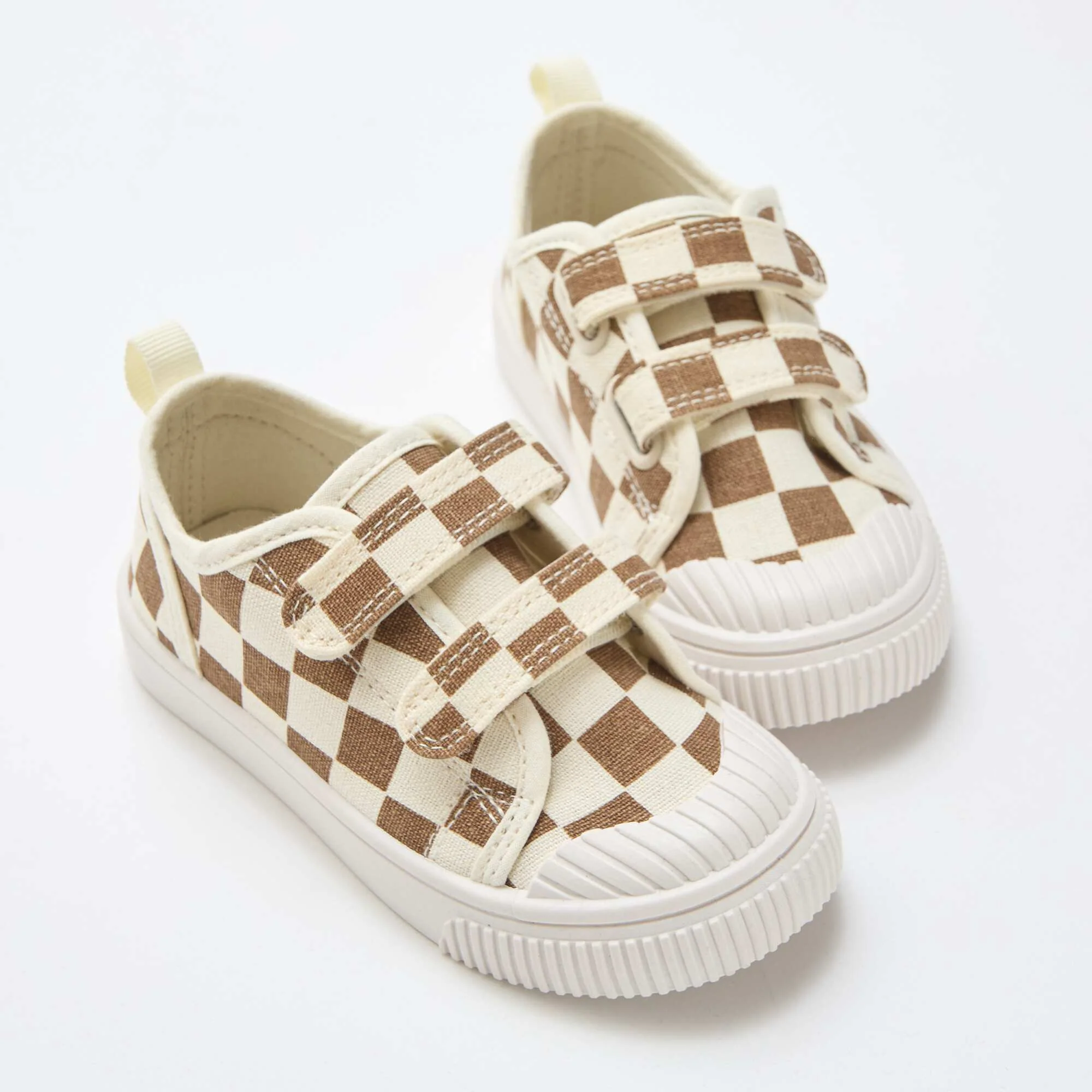 Canvas Sneakers with Hook-and-Loop Fastening BROWN - Image 5
