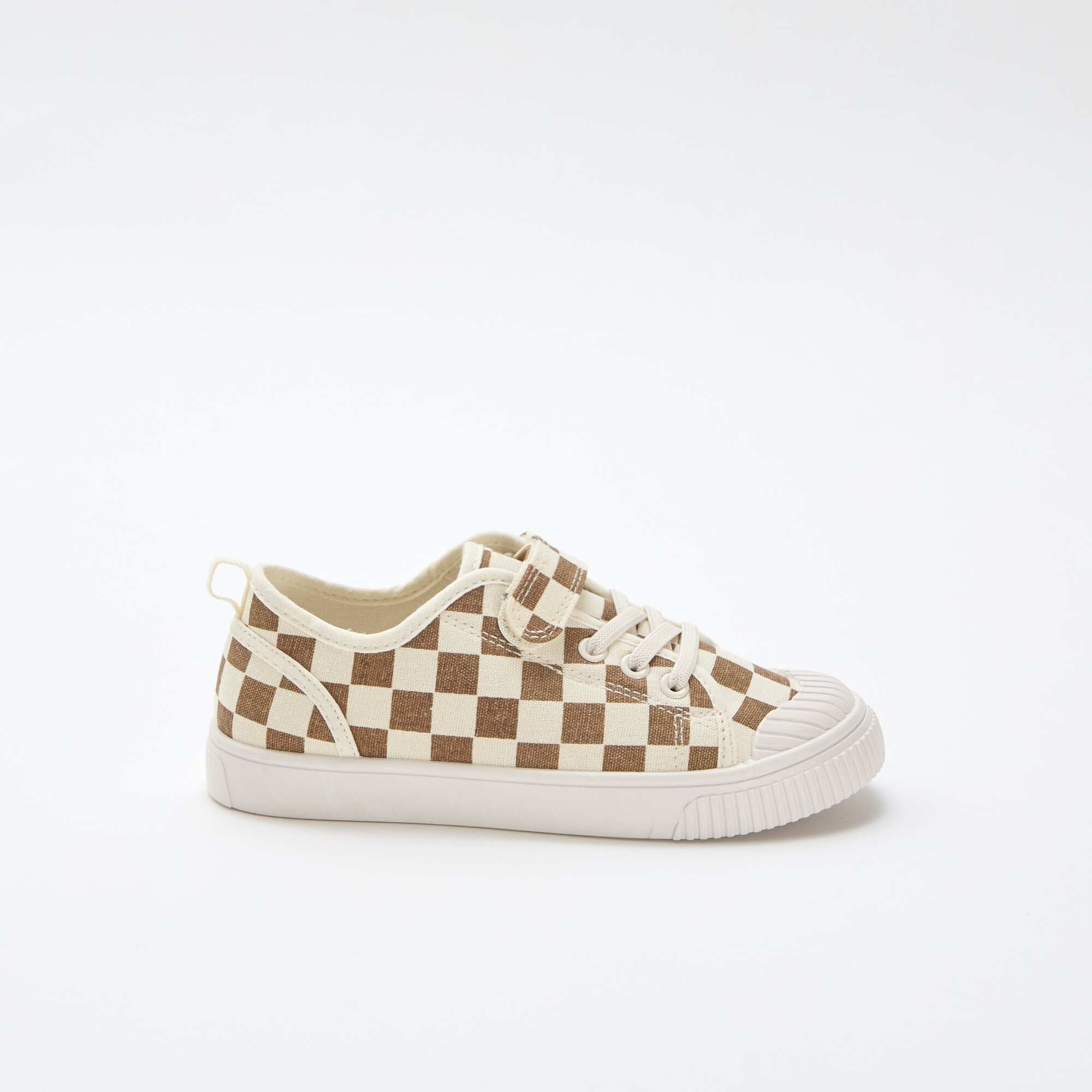 Canvas Sneakers with Hook and Loop Fastening BROWN - Image 2
