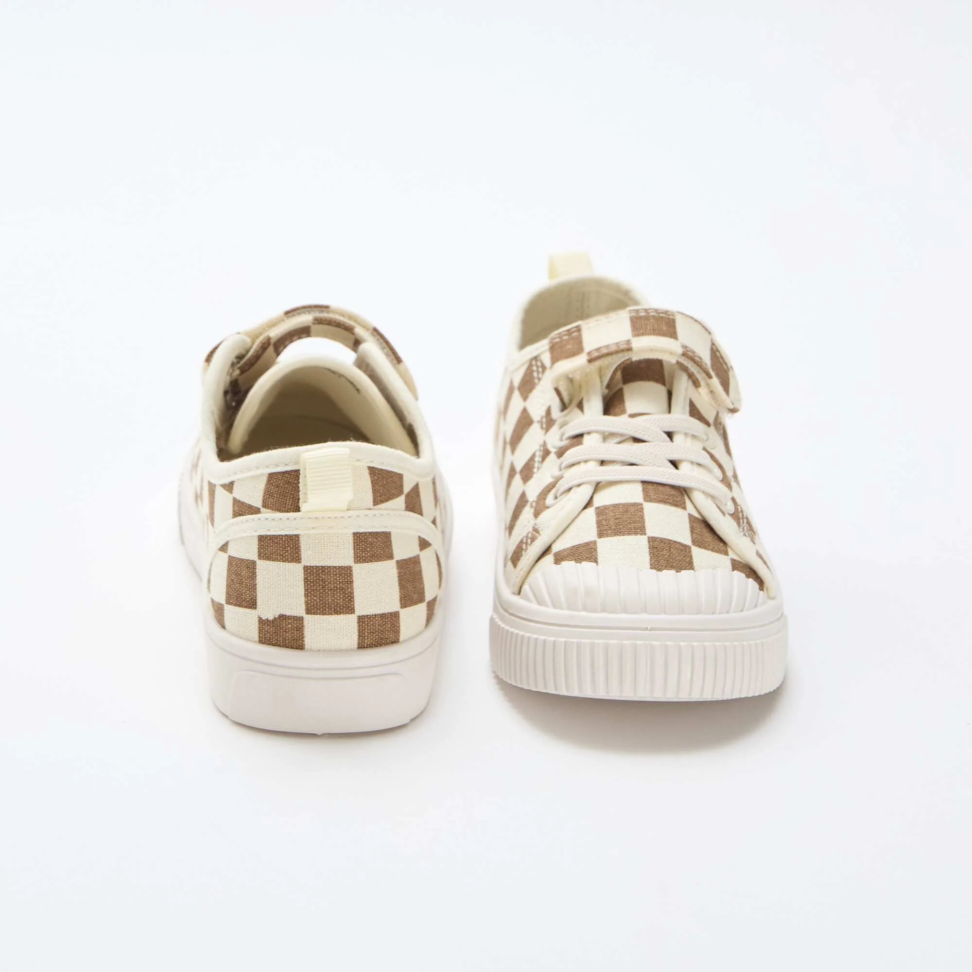 Canvas Sneakers with Hook and Loop Fastening BROWN - Image 3