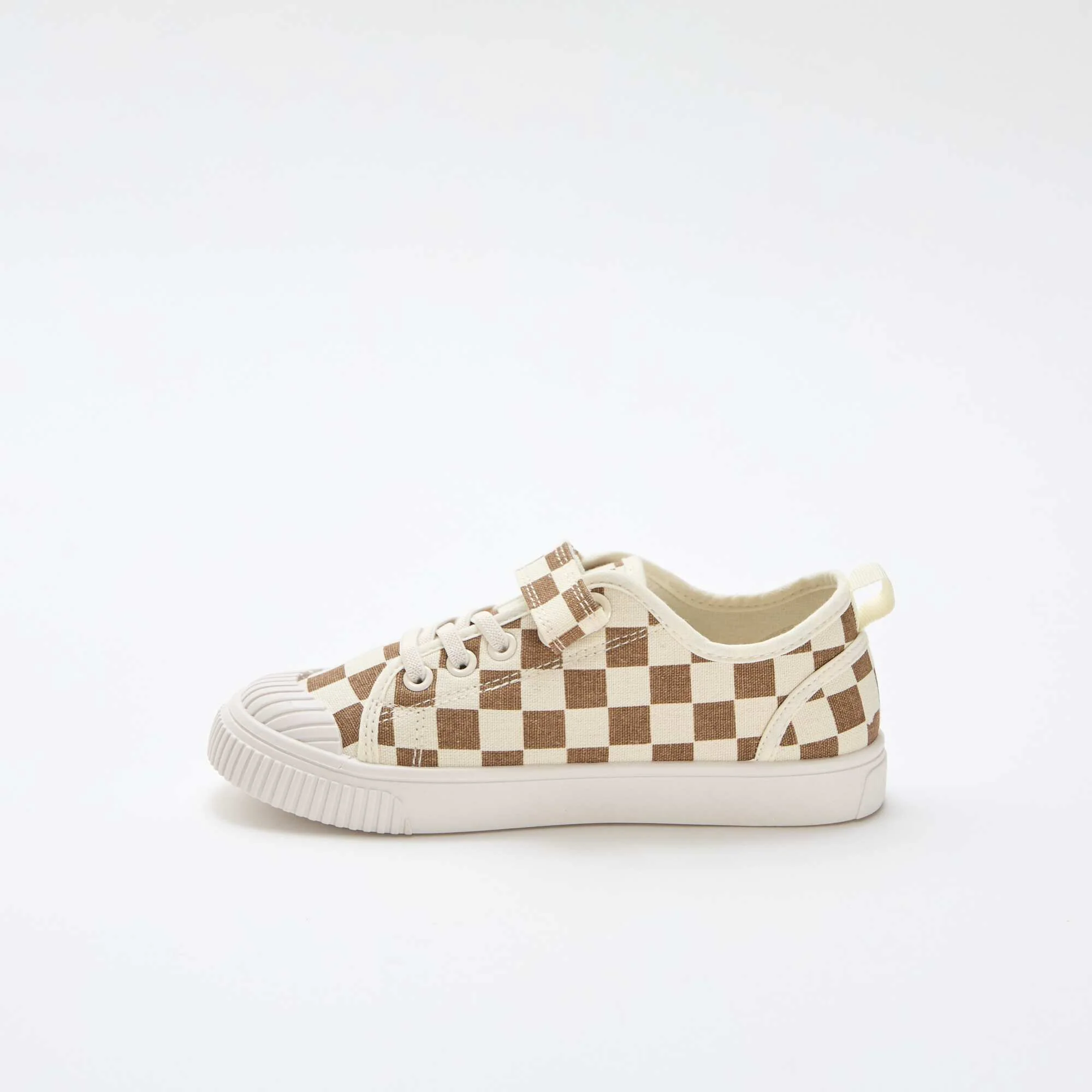 Canvas Sneakers with Hook and Loop Fastening BROWN - Image 4