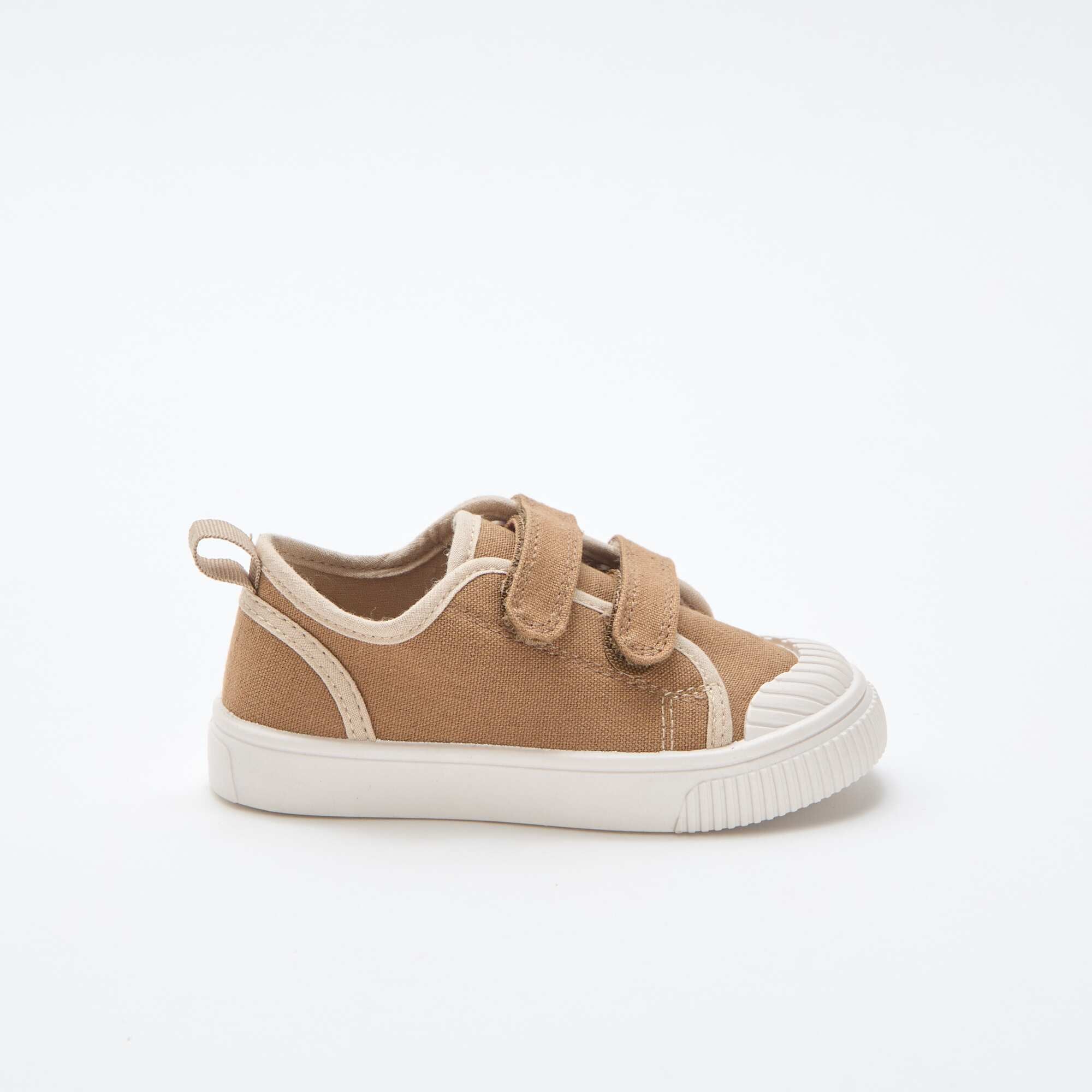 Canvas Sneakers with Hook-and-Loop Fastening BROWN - Image 2