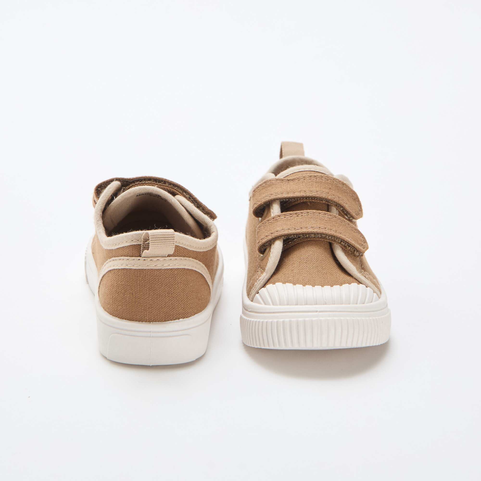 Canvas Sneakers with Hook-and-Loop Fastening BROWN - Image 3