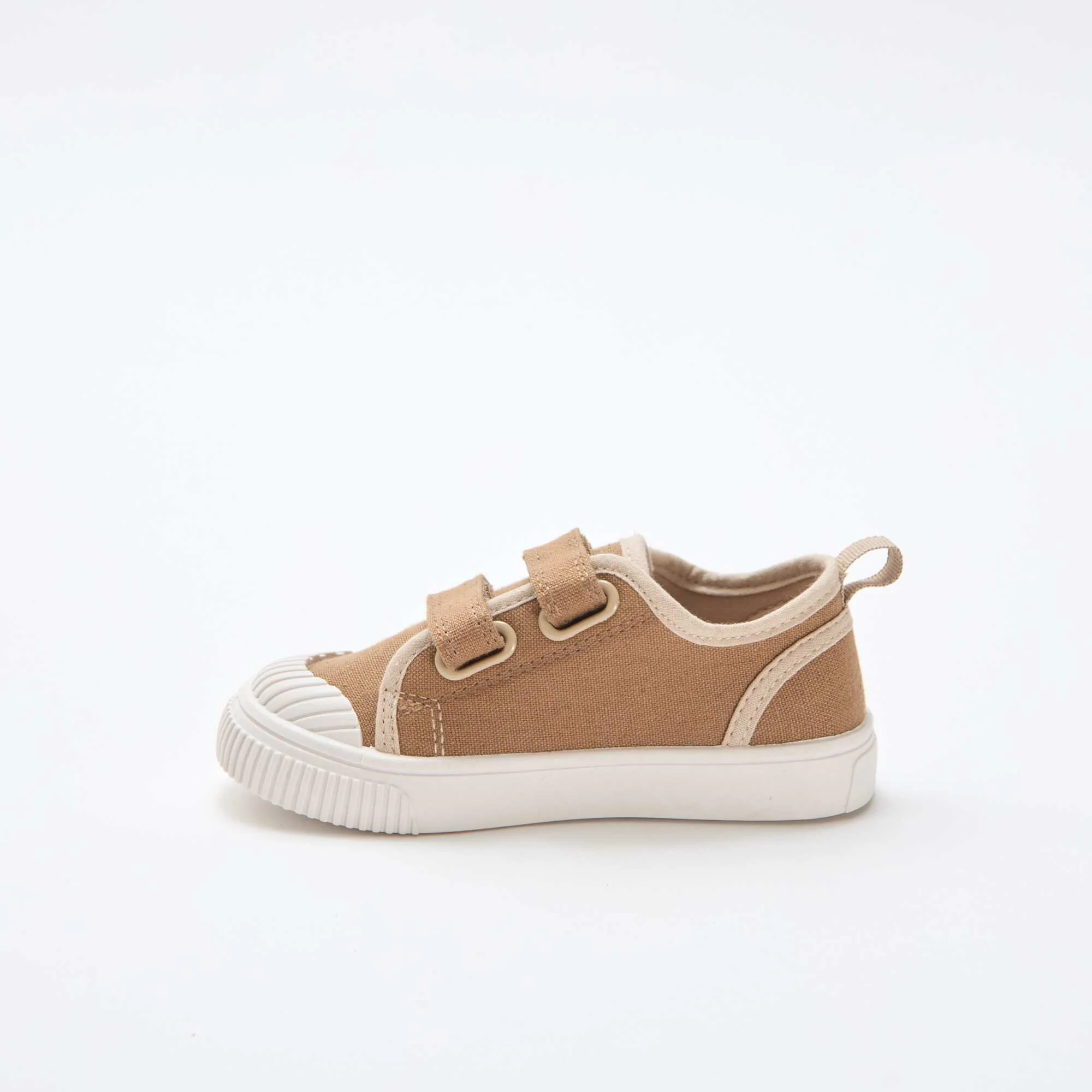 Canvas Sneakers with Hook-and-Loop Fastening BROWN - Image 4