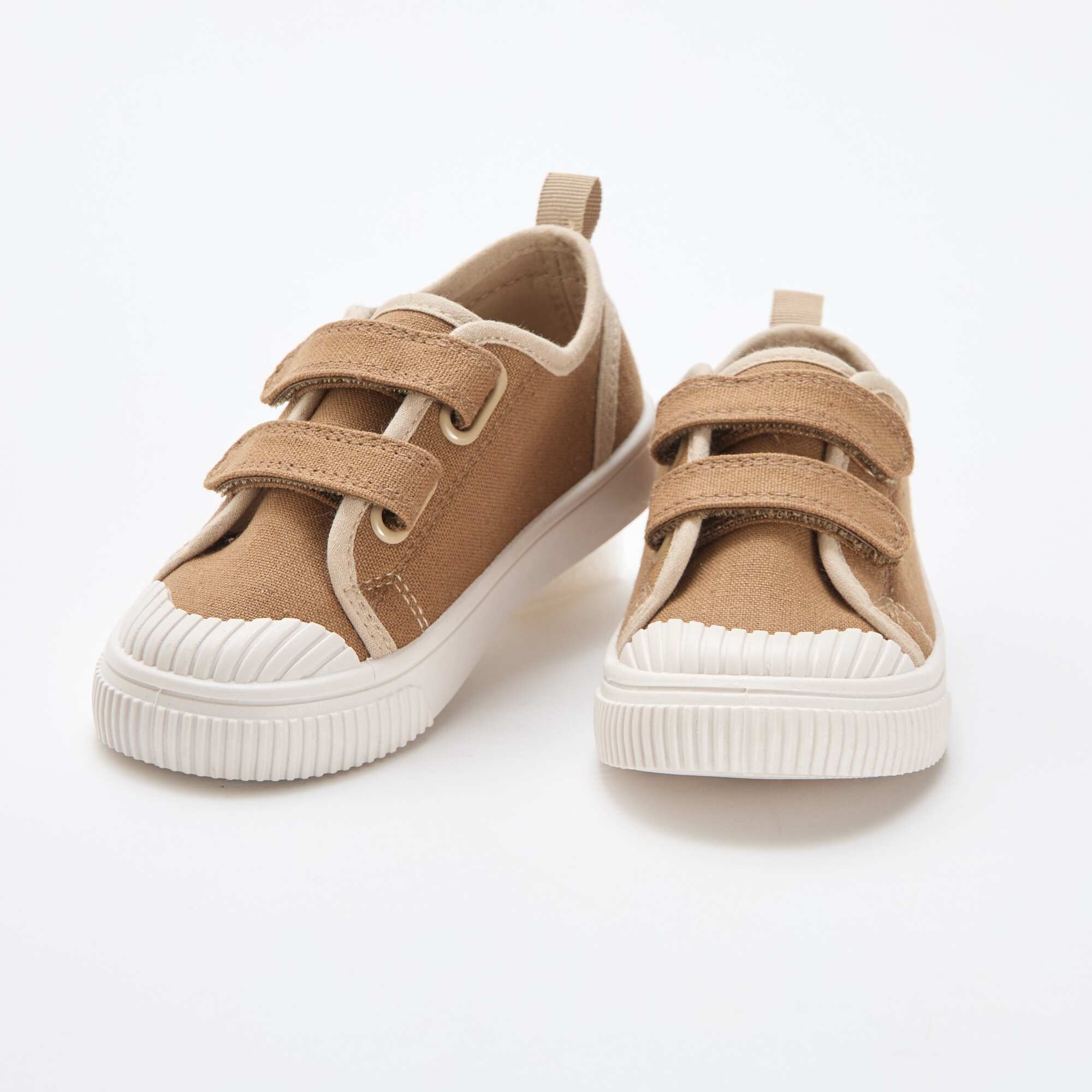 Canvas Sneakers with Hook-and-Loop Fastening BROWN - Image 5
