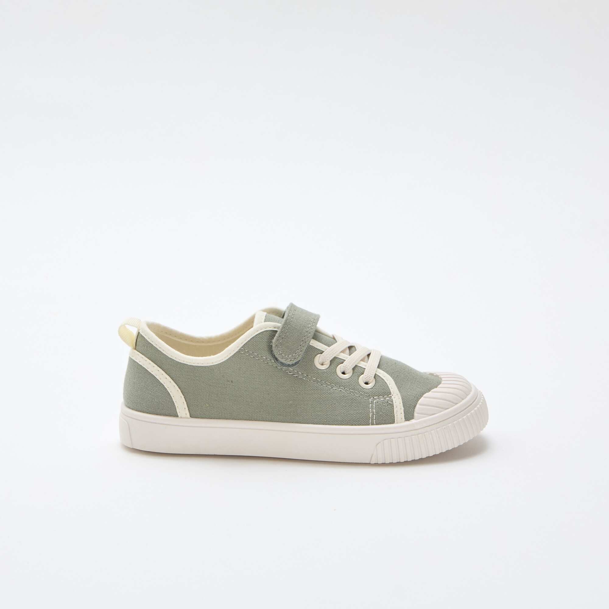 Canvas Sneakers with Hook-and-Loop Fastening GREEN - Image 2