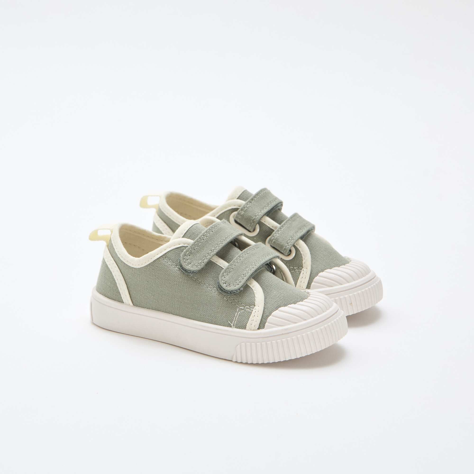 Canvas Sneakers with Hook-and-Loop Fastening GREEN