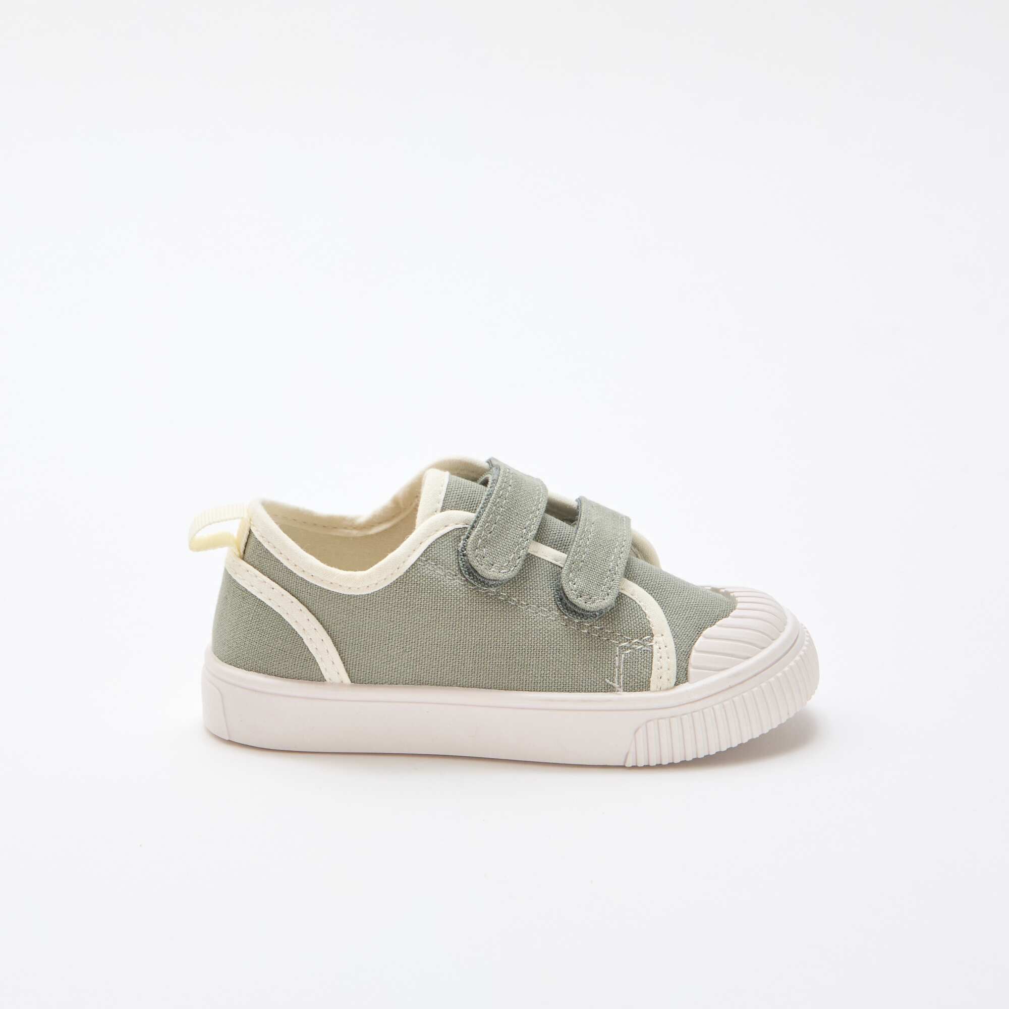 Canvas Sneakers with Hook-and-Loop Fastening GREEN - Image 2