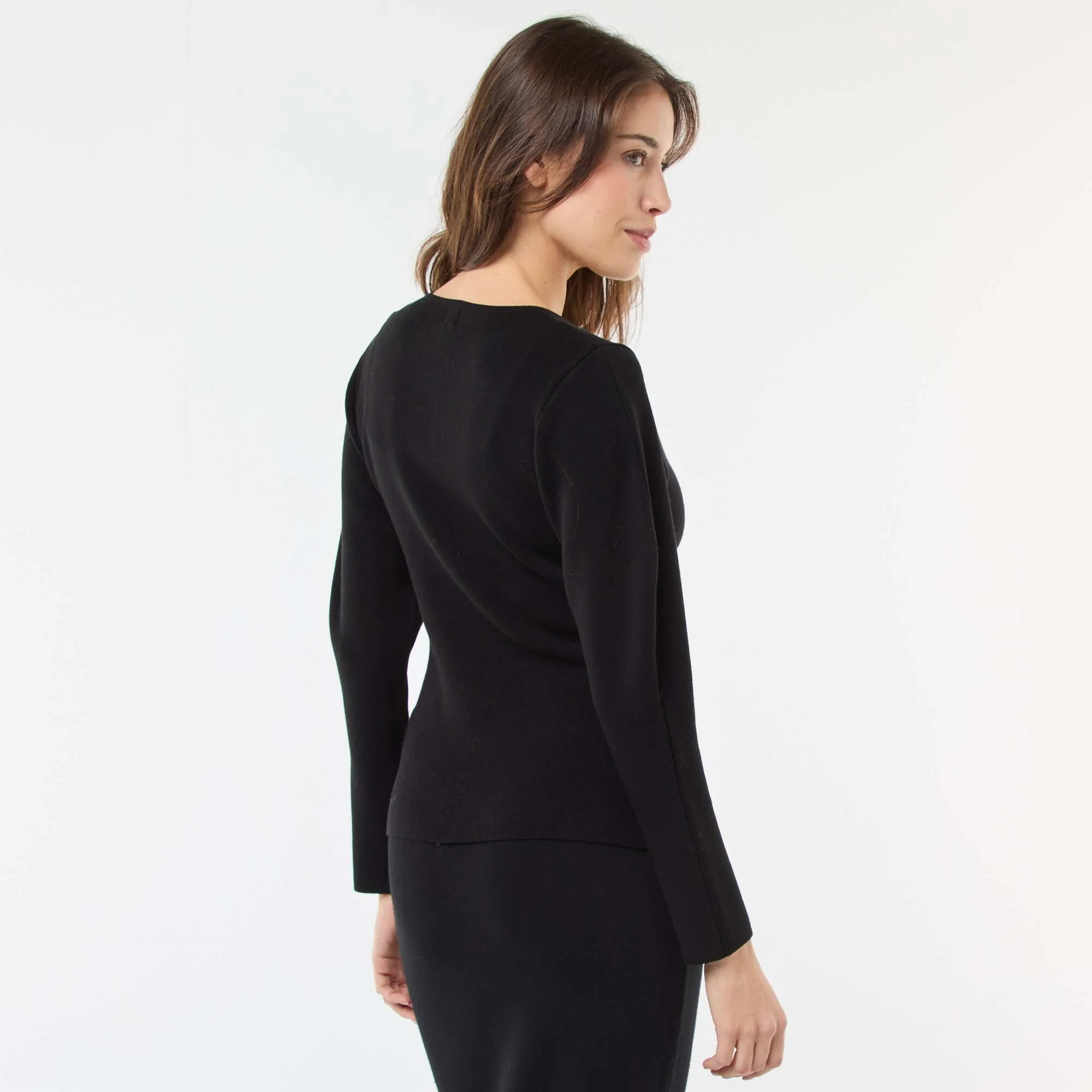 Cardigan with Gold Buttons BLACK - Image 4
