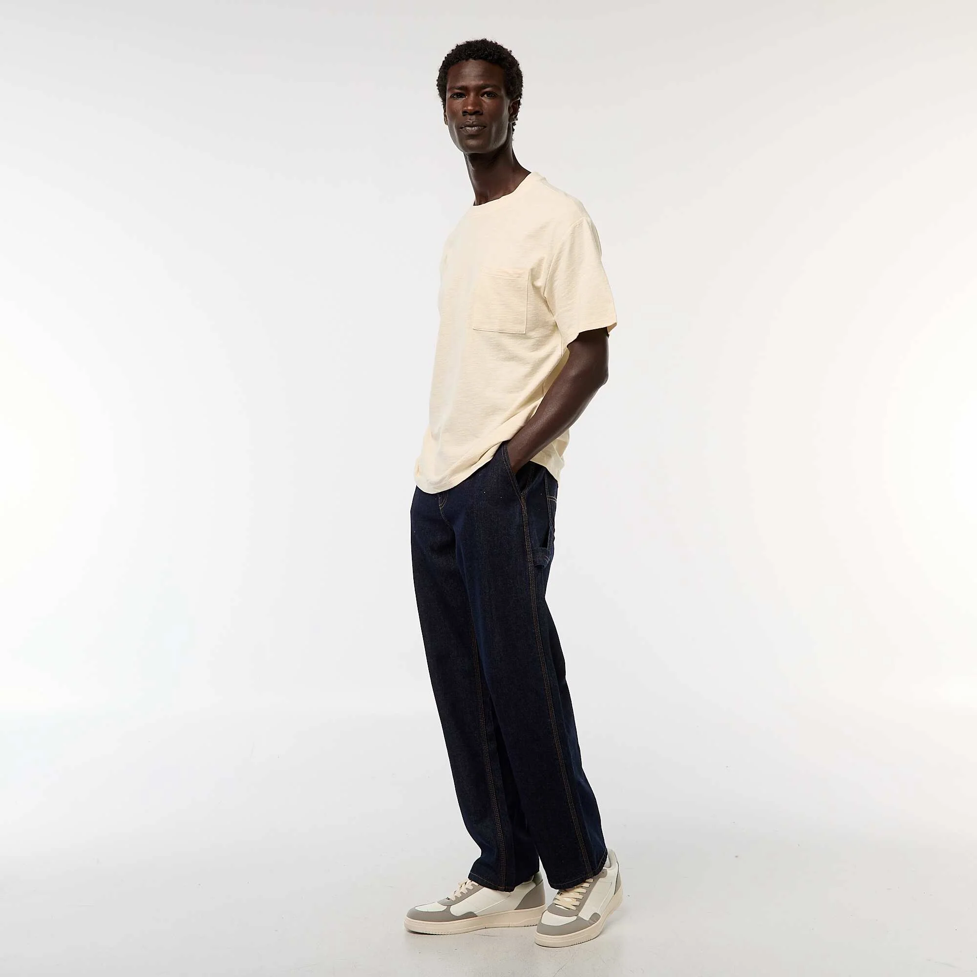 Carpenter-style denim trousers BLUE