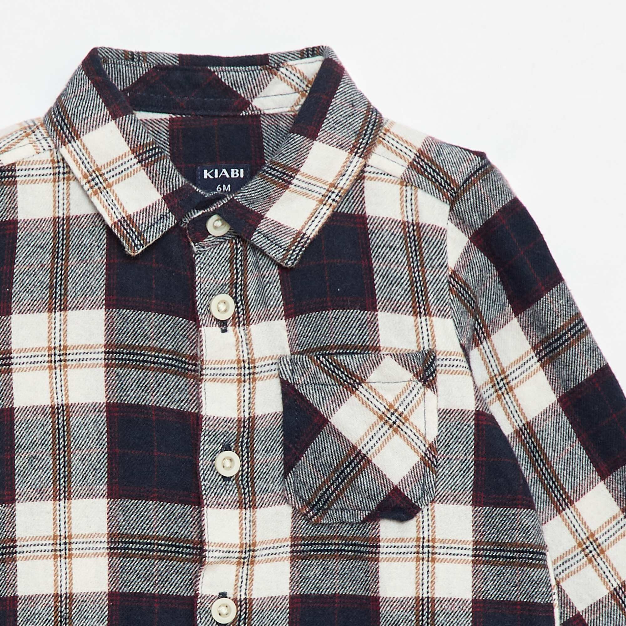 Checked Flannel Shirt WHITE - Image 2