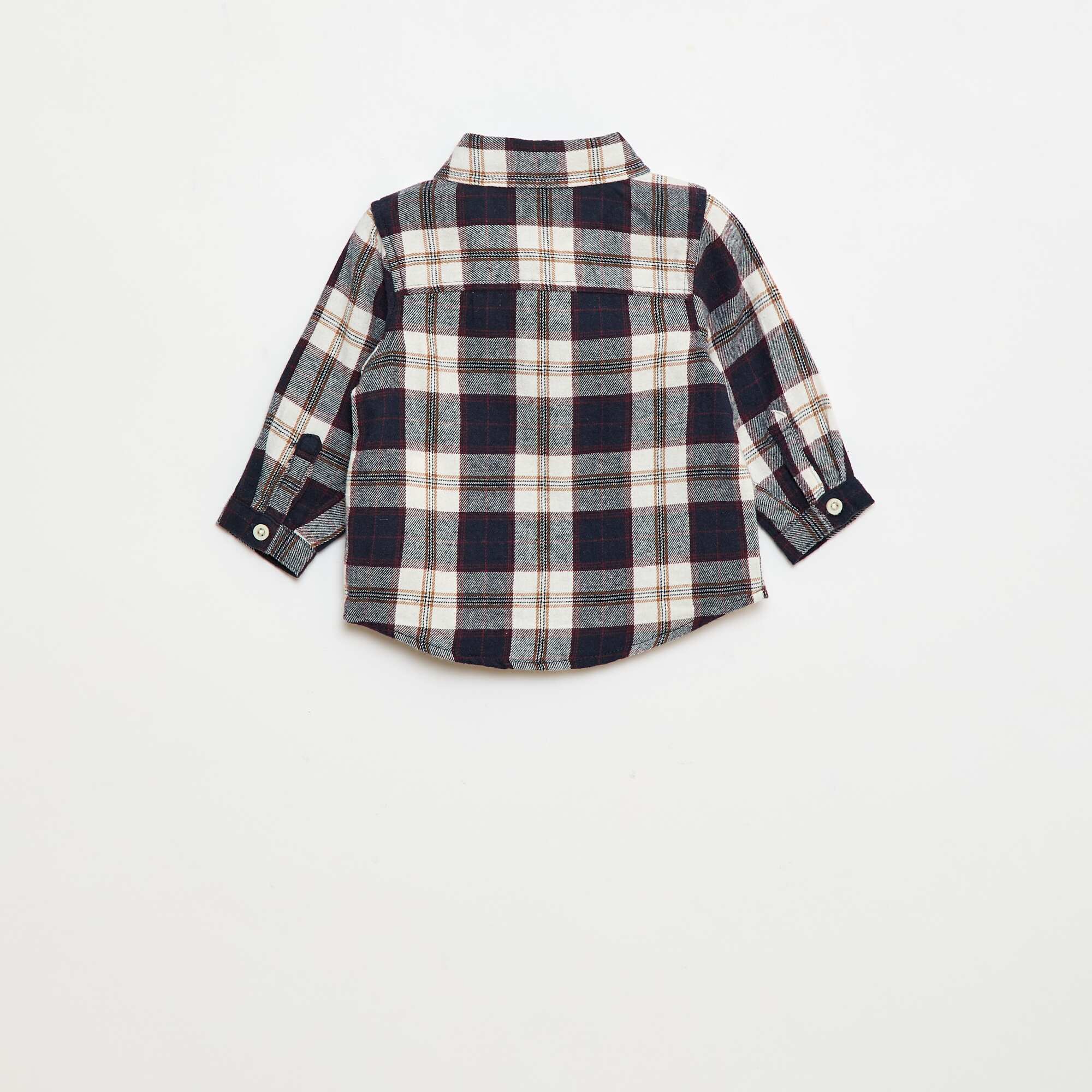 Checked Flannel Shirt WHITE - Image 3