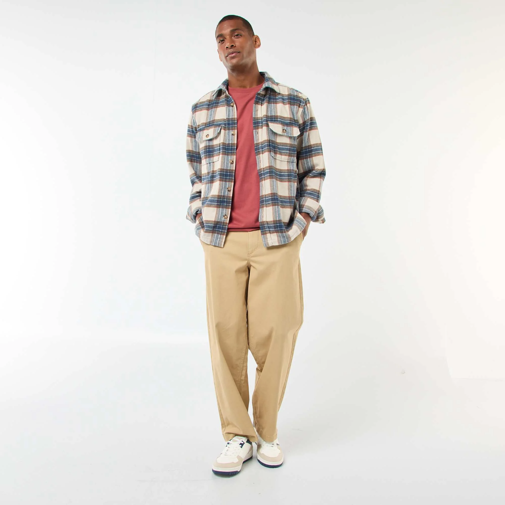 Checked Overshirt BEIGE - Image 2