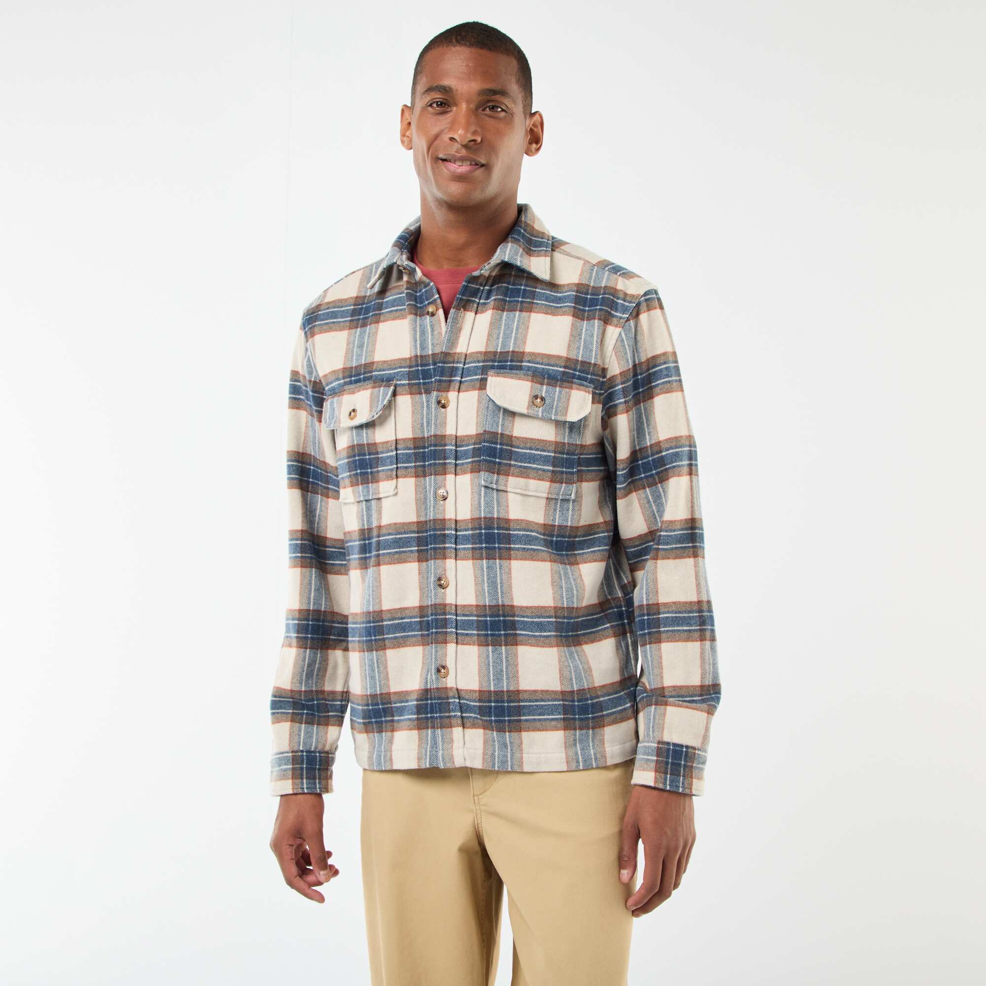 Checked Overshirt BEIGE - Image 3