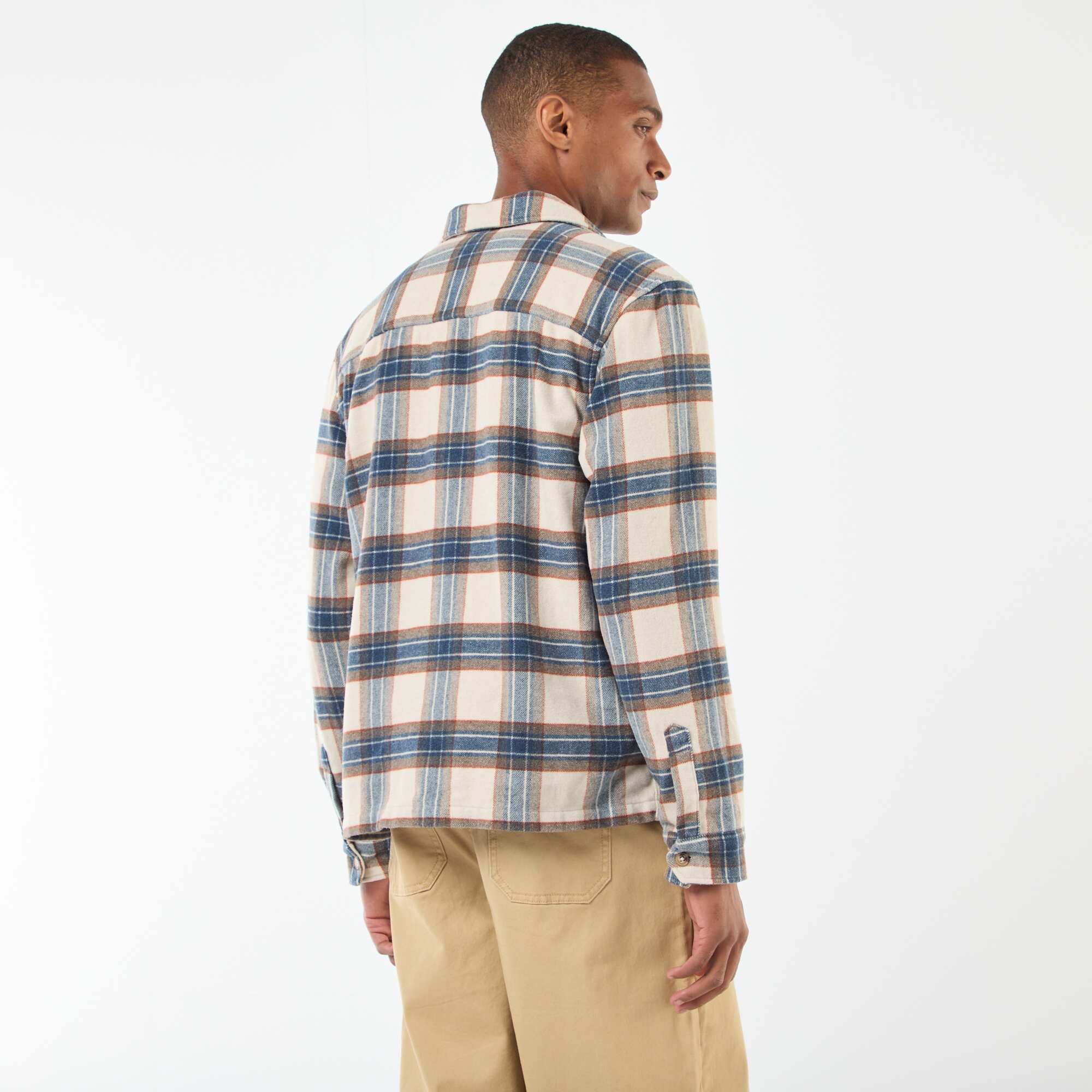 Checked Overshirt BEIGE - Image 4