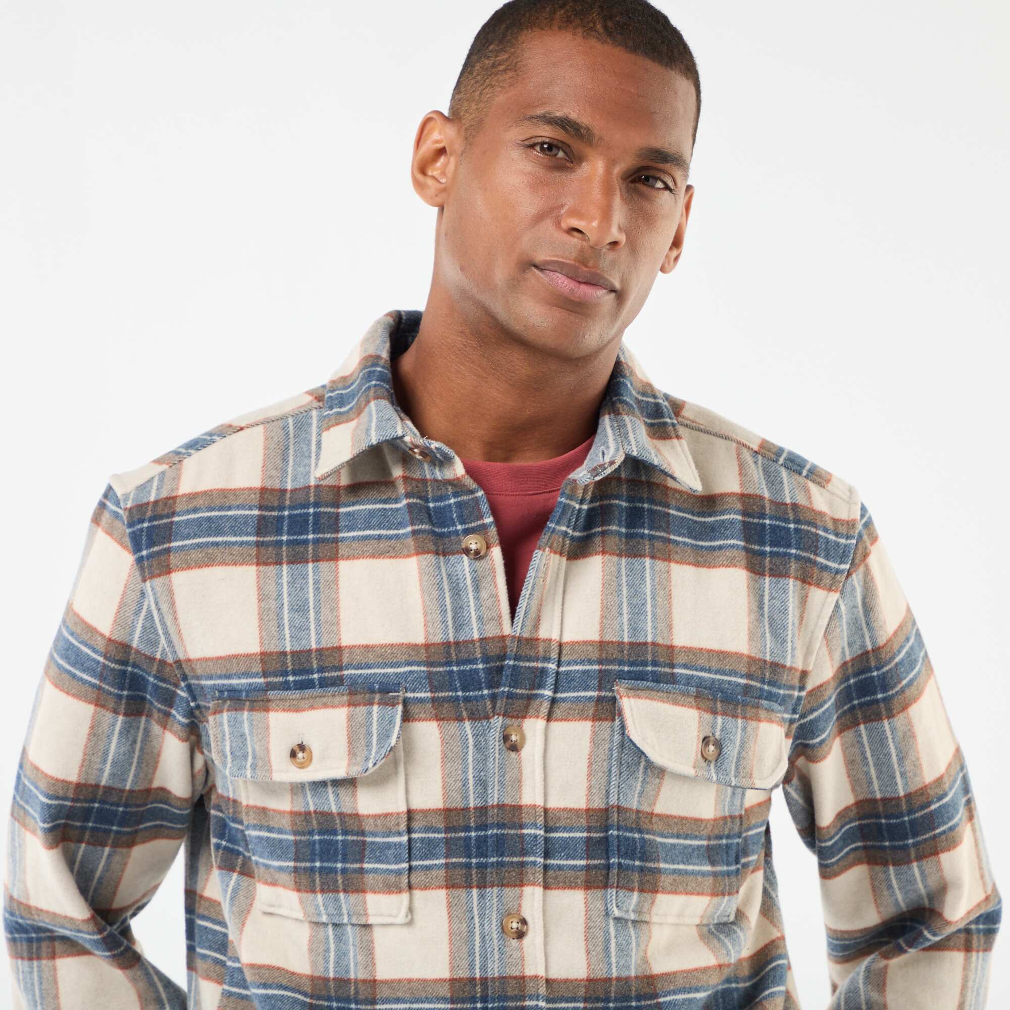 Checked Overshirt BEIGE - Image 5