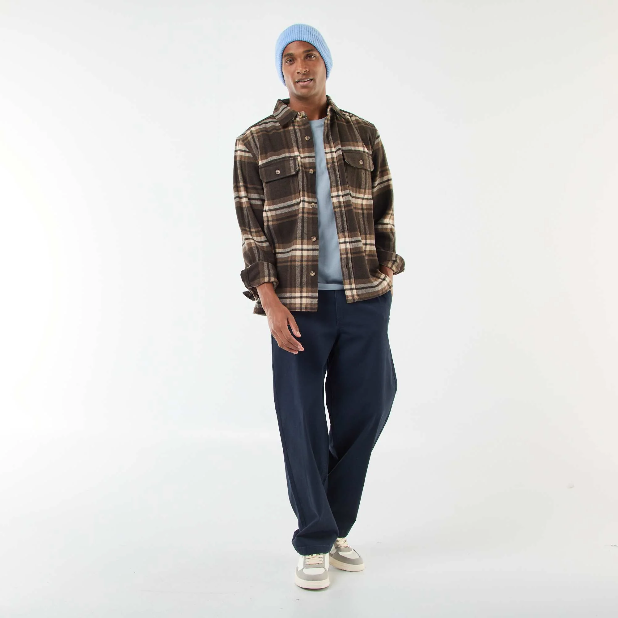 Checked Overshirt BROWN - Image 2