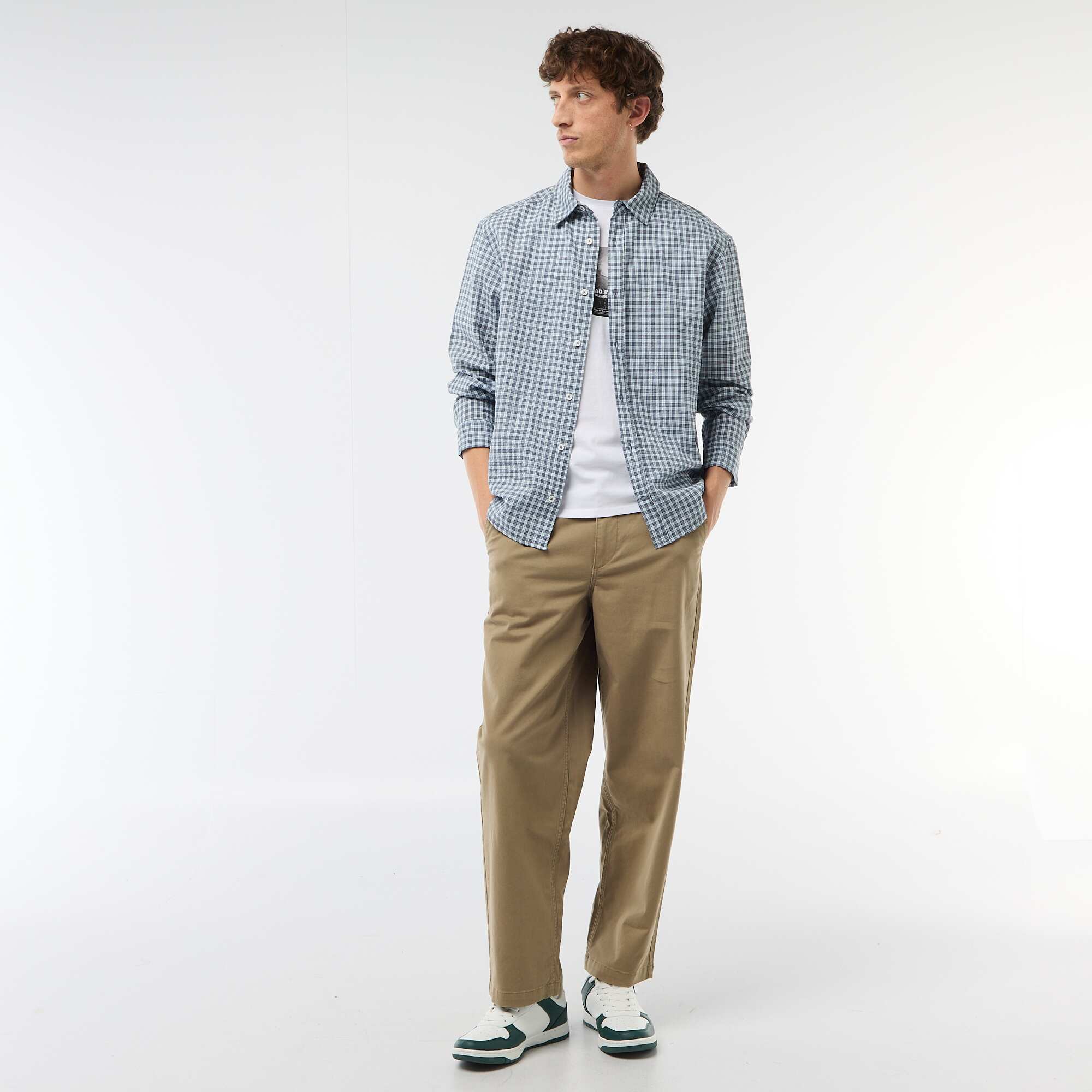 Checked Shirt BLUE - Image 2