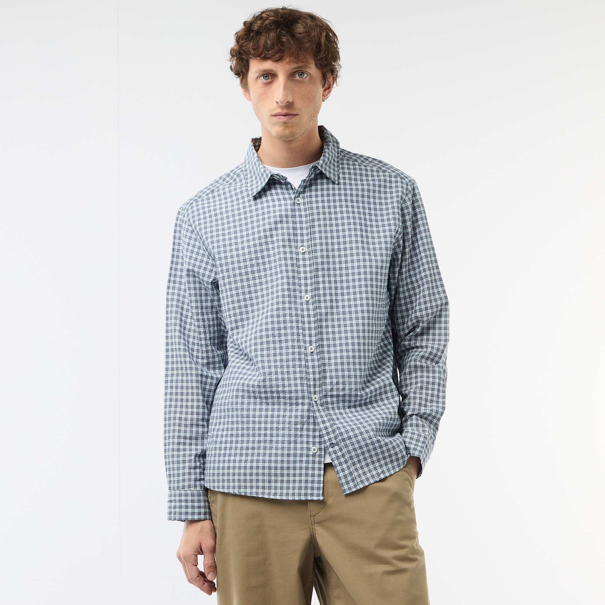 Checked Shirt BLUE - Image 3