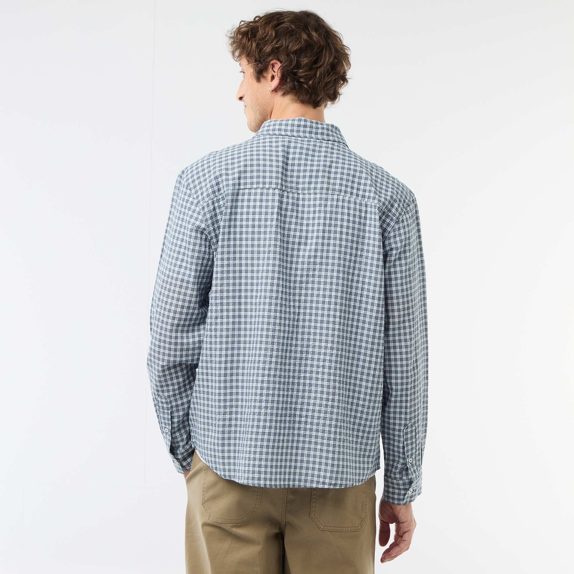 Checked Shirt BLUE - Image 4