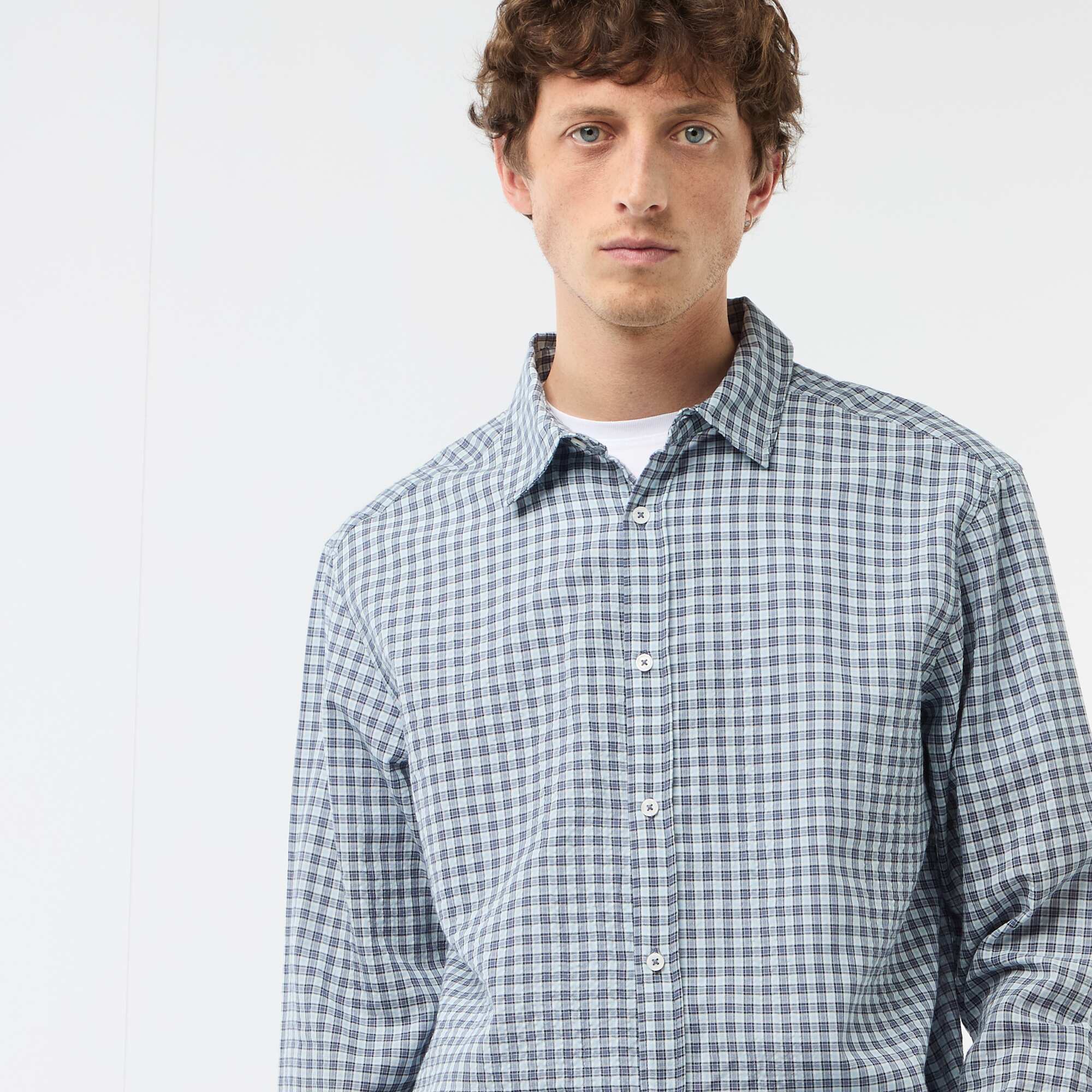 Checked Shirt BLUE - Image 5