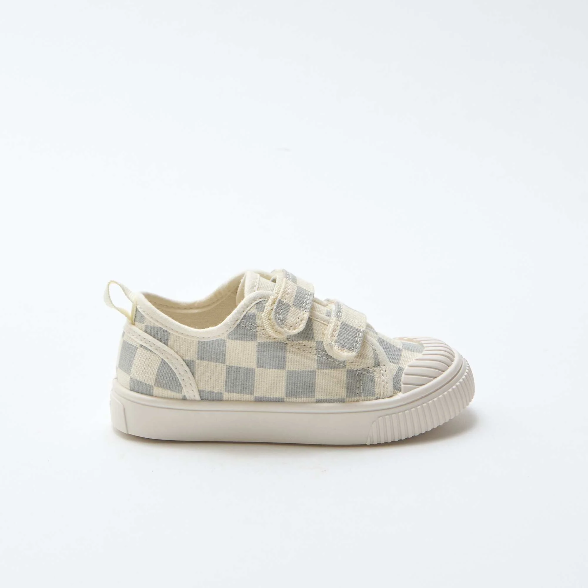 Checkerboard Print Canvas Sneakers BLUE - Image 2