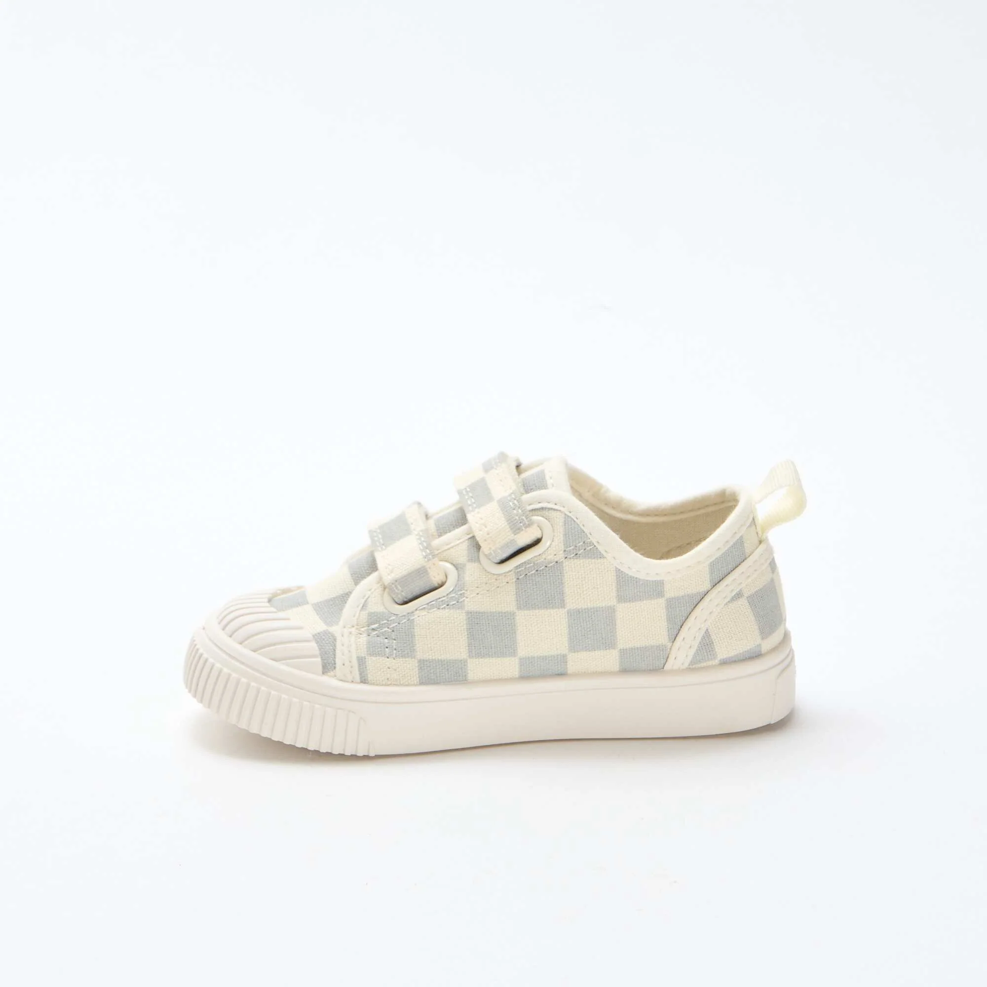 Checkerboard Print Canvas Sneakers BLUE - Image 4