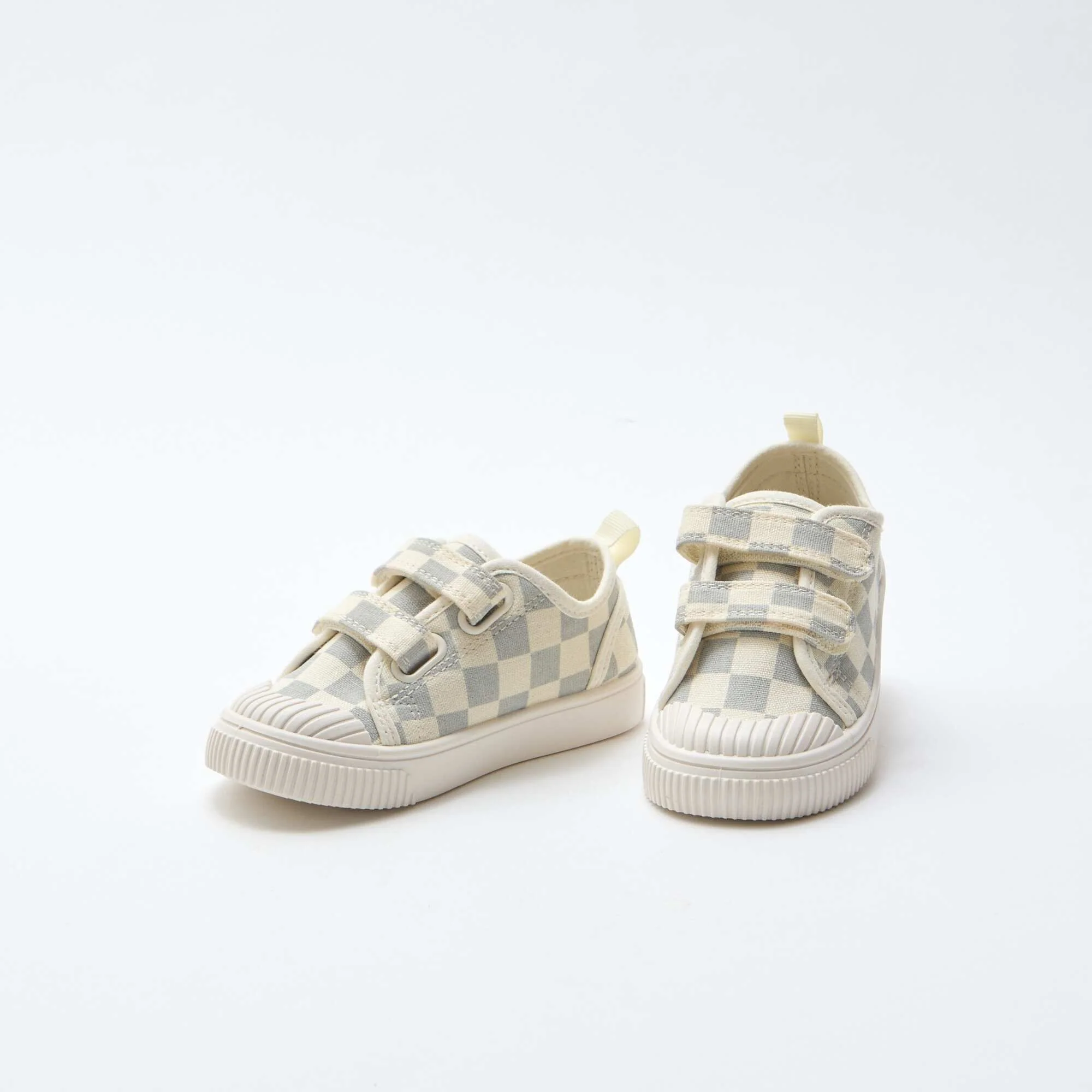 Checkerboard Print Canvas Sneakers BLUE - Image 5