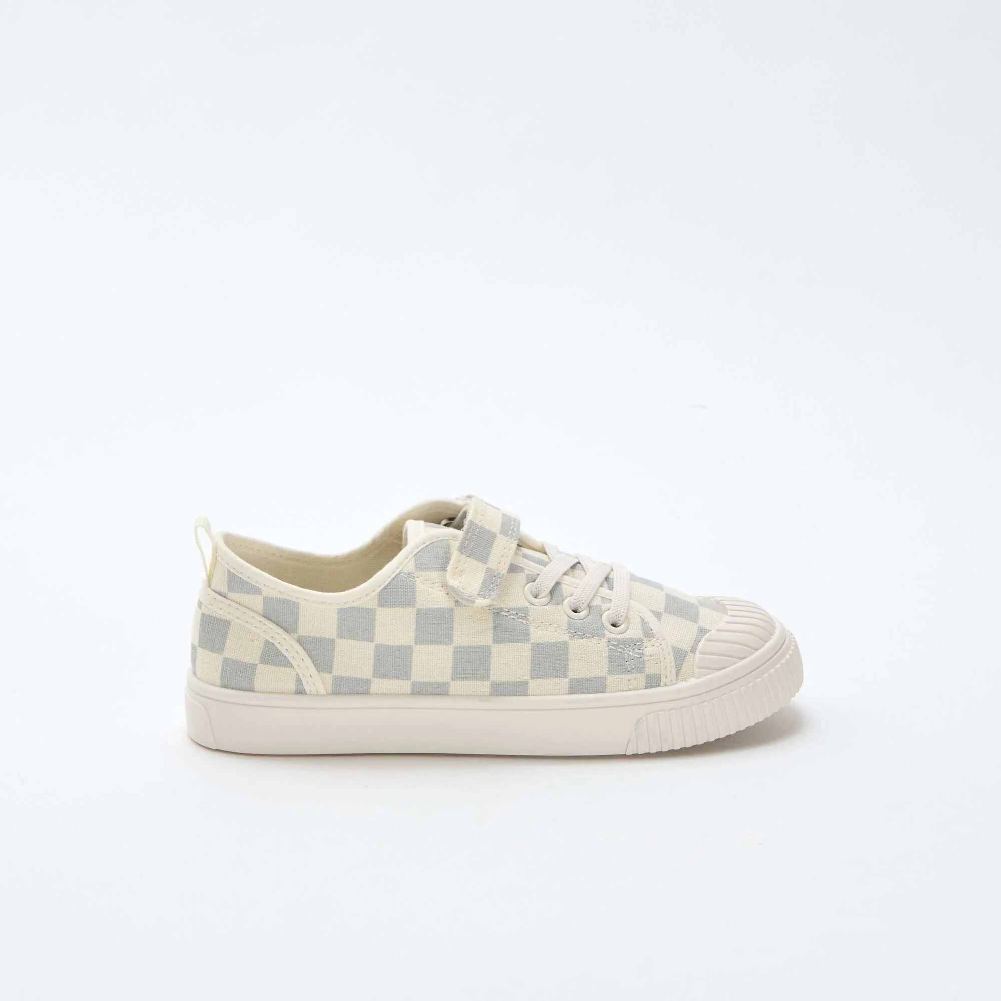 Checkerboard Print Canvas Sneakers BLUE - Image 2