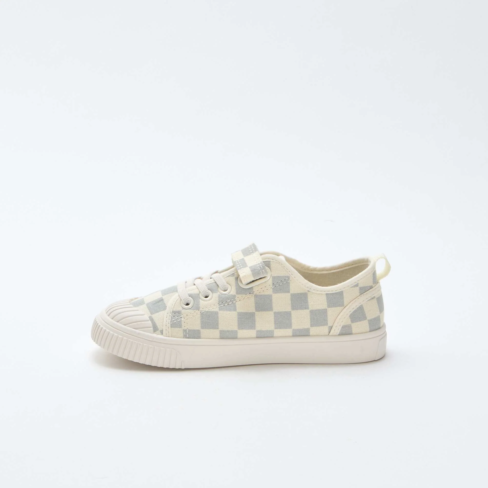 Checkerboard Print Canvas Sneakers BLUE - Image 4