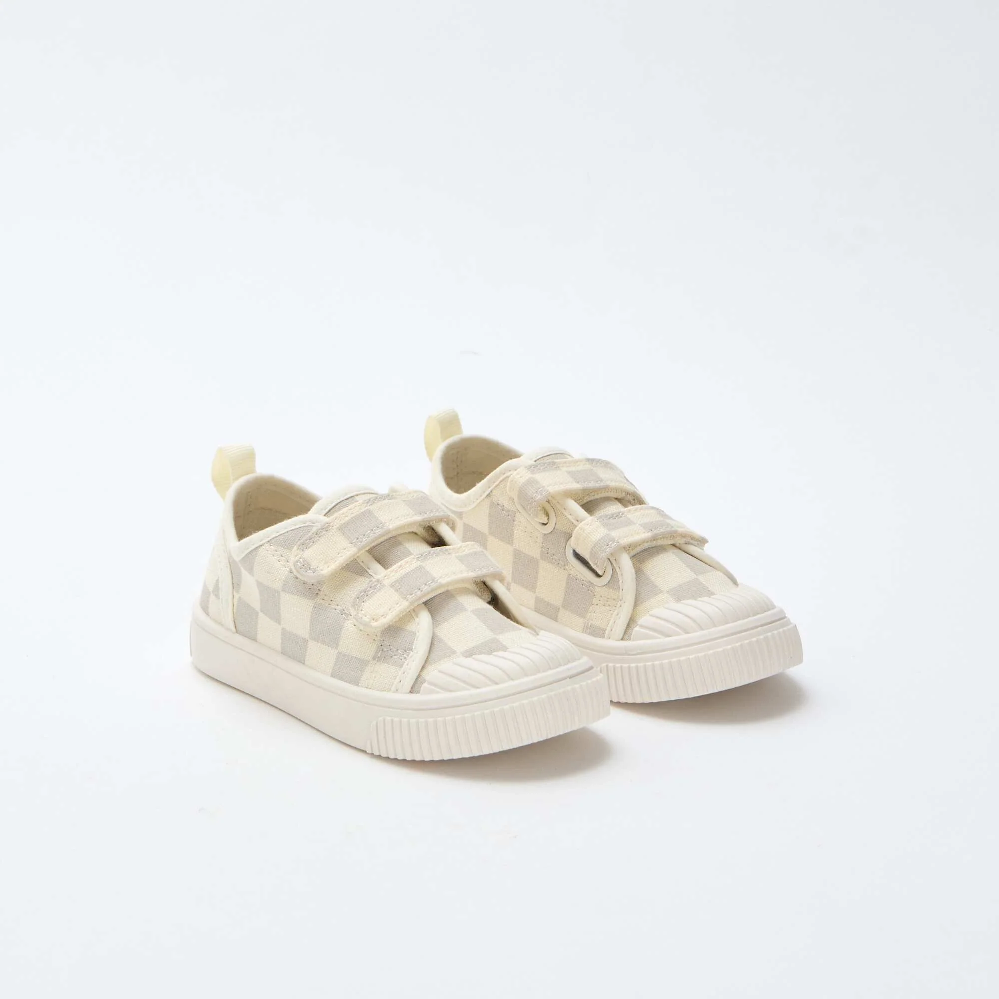 Checkerboard Print Canvas Sneakers GREY