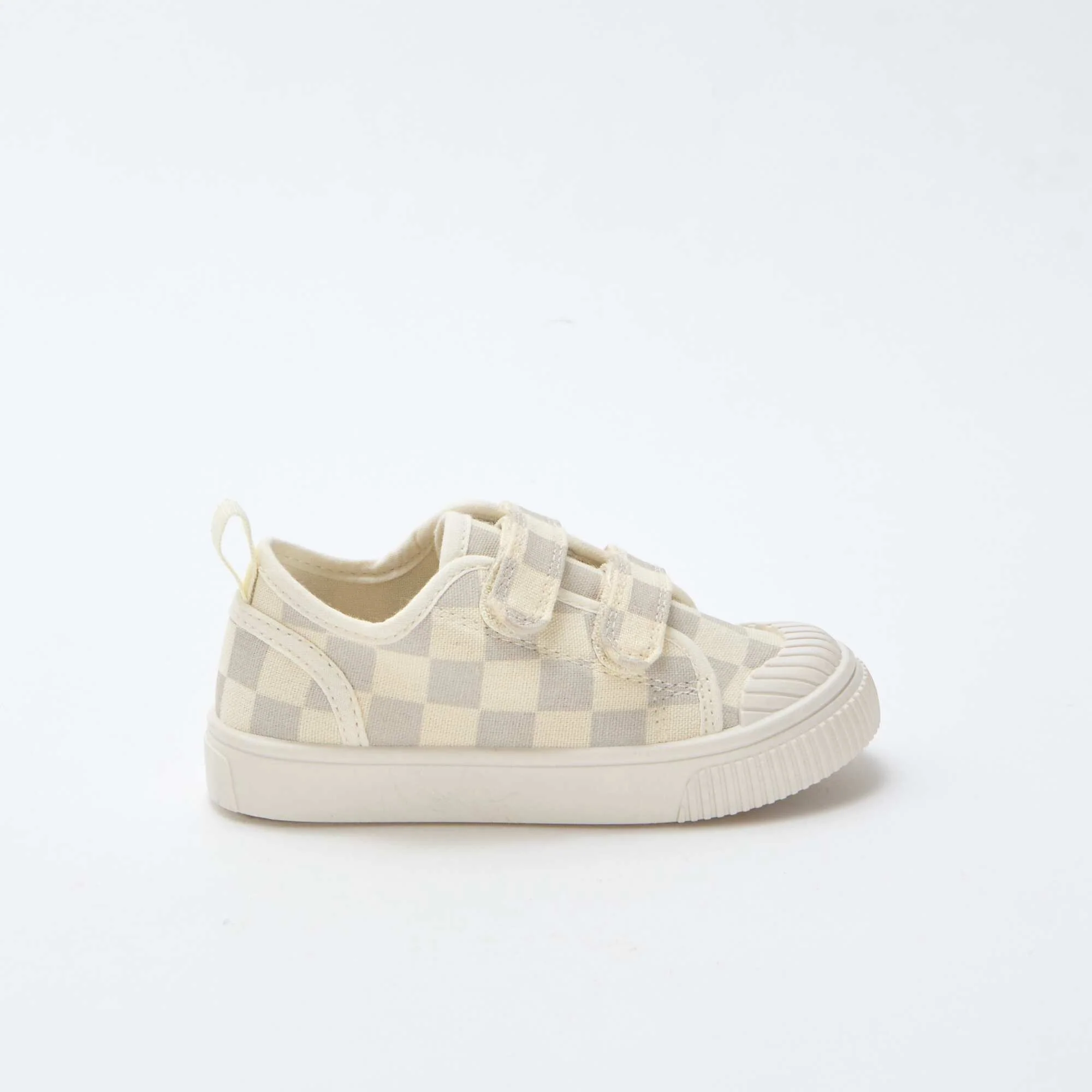 Checkerboard Print Canvas Sneakers GREY - Image 2