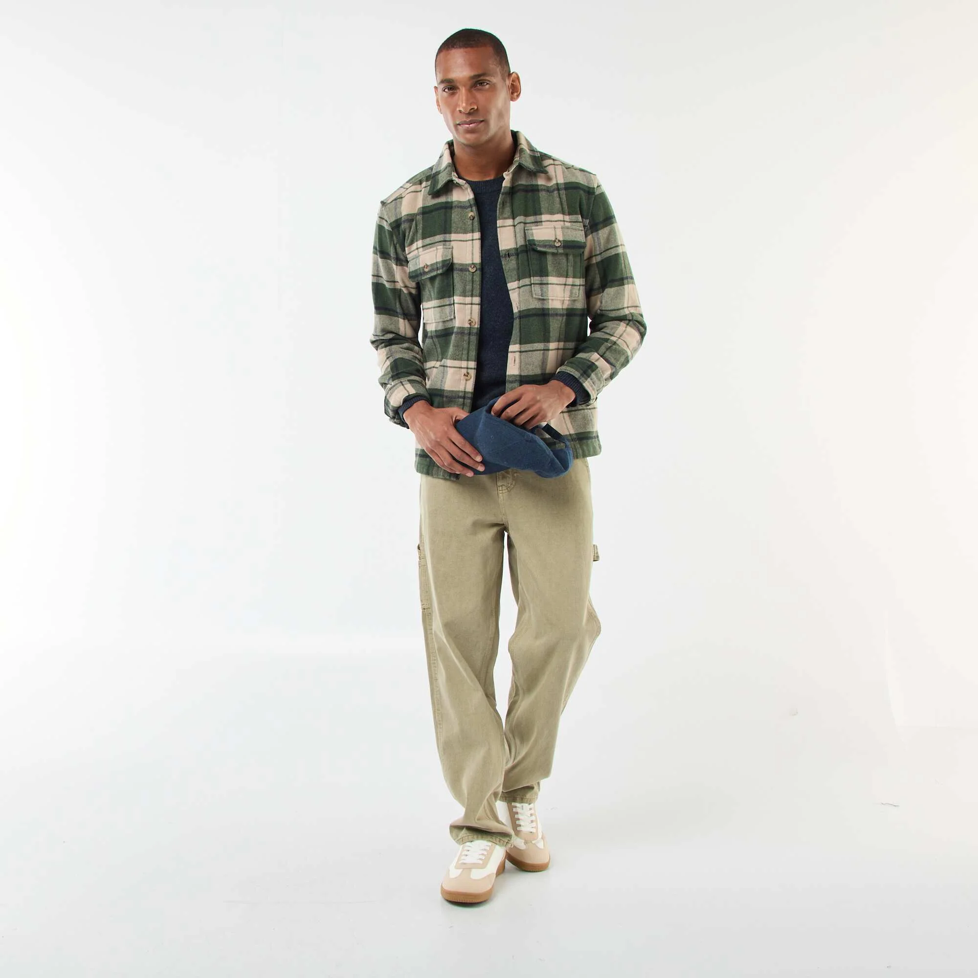 Checkered Overshirt KHAKI - Image 2