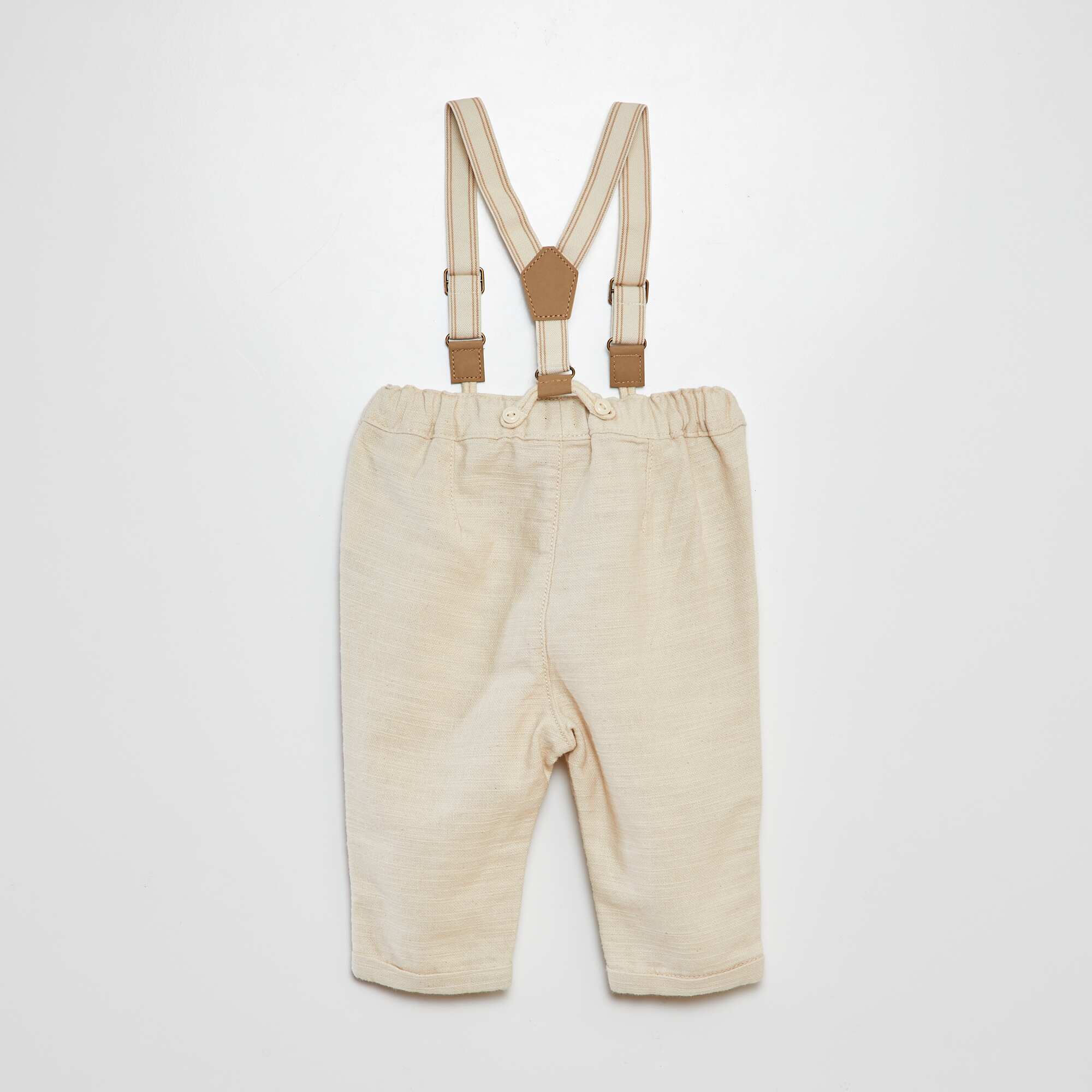 Chino-style trousers with detachable braces WHITE - Image 2