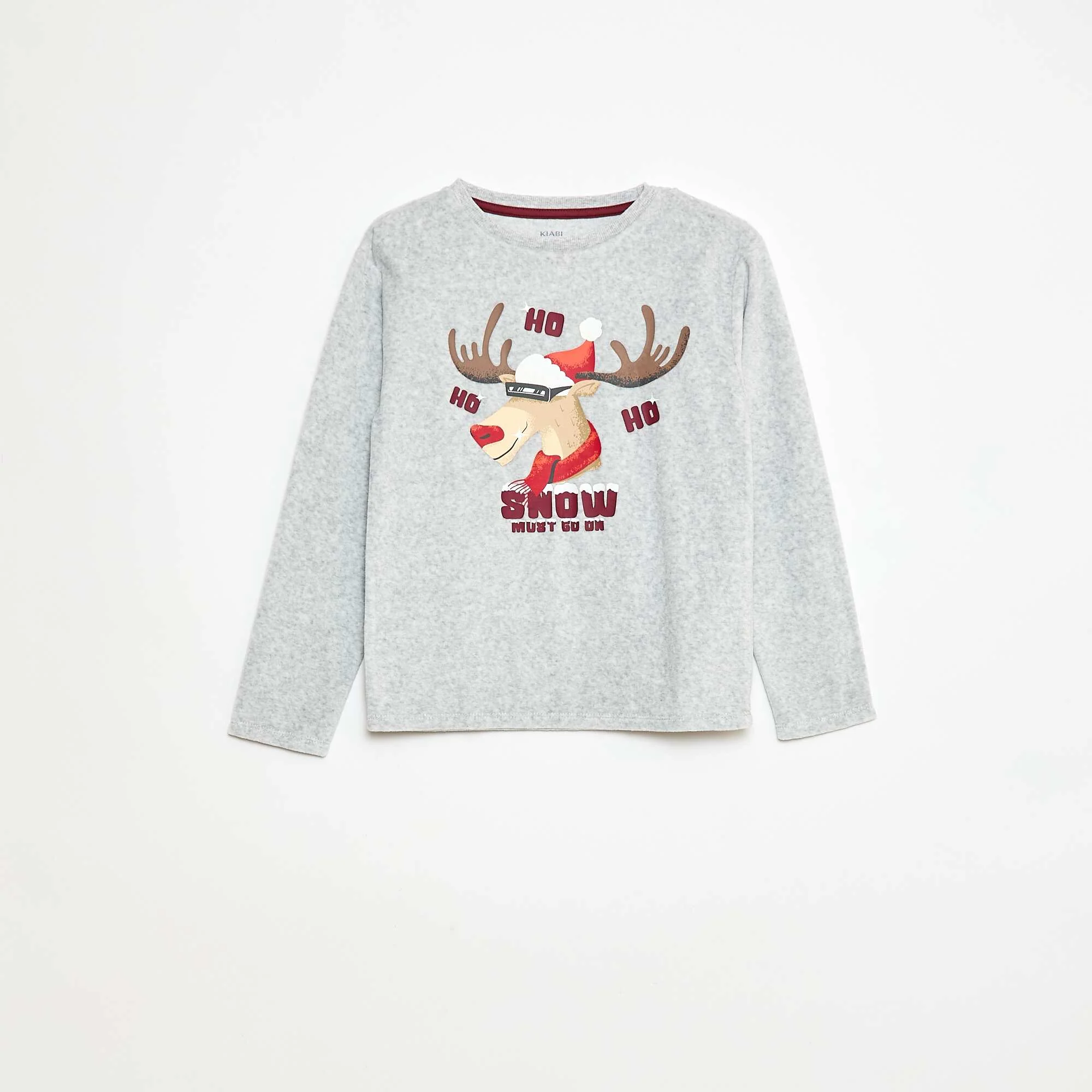 Christmas Pajama Set with Hat GREY - Image 2