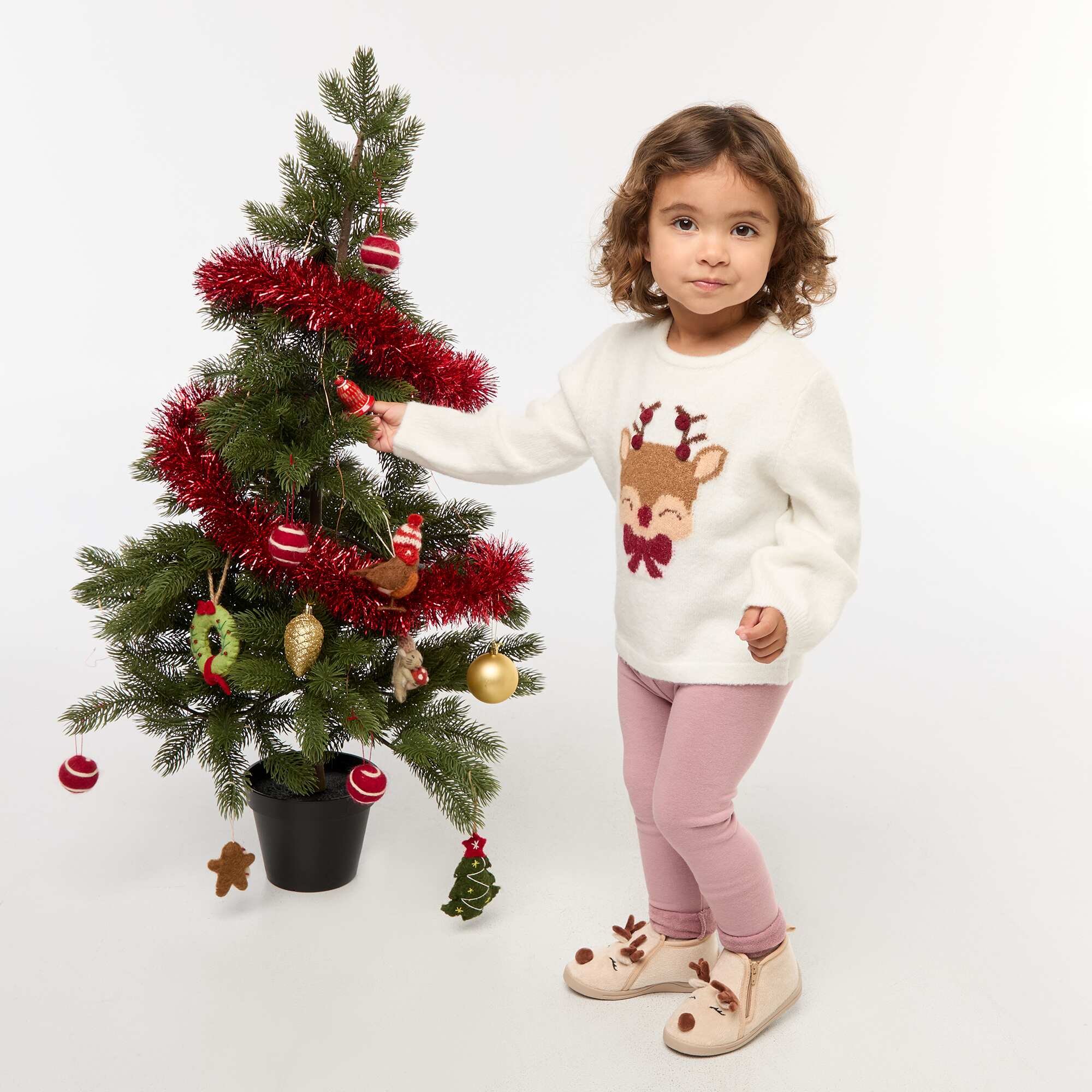 Christmas Print Sweater WHITE - Image 6