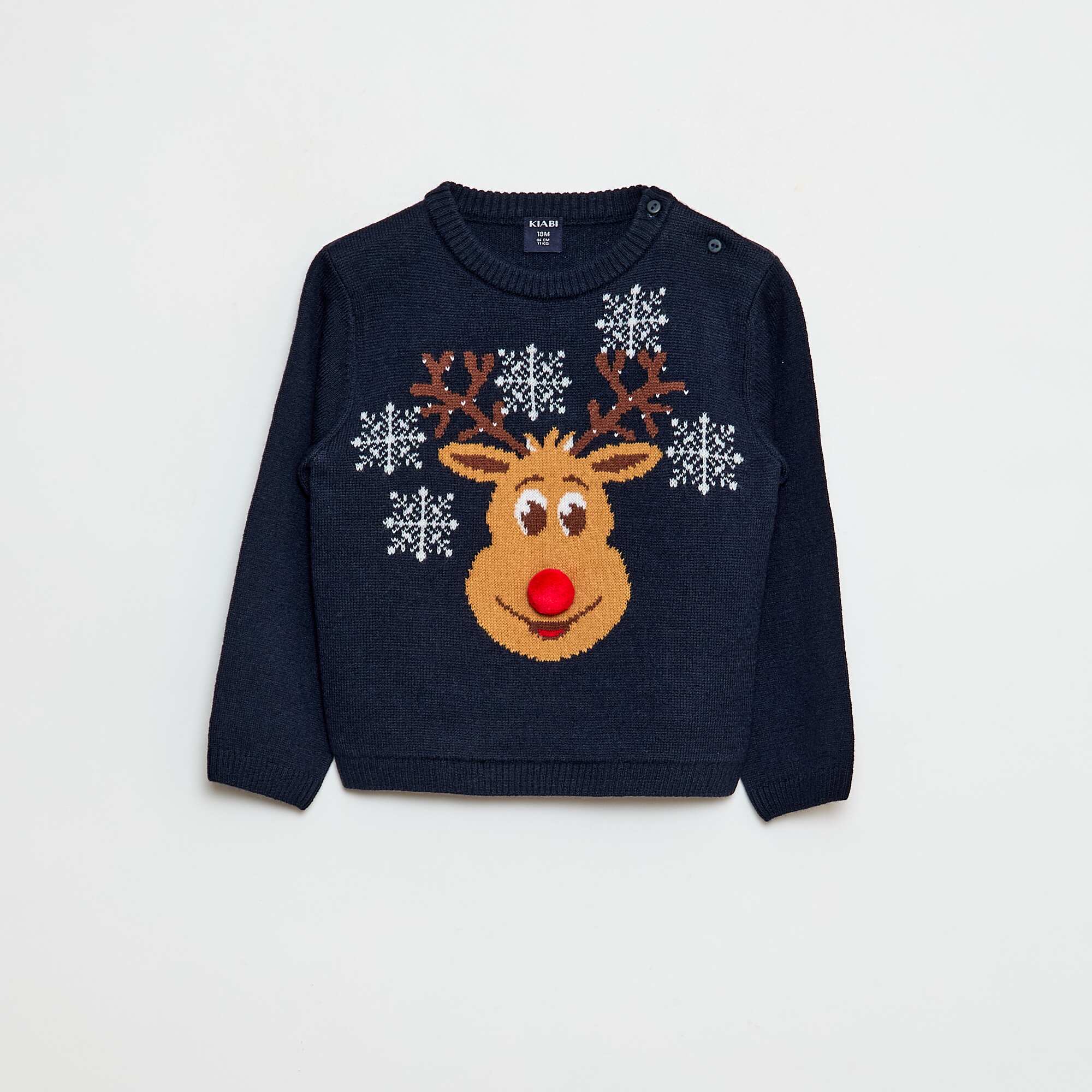Christmas Sweater with Round Neck BLUE