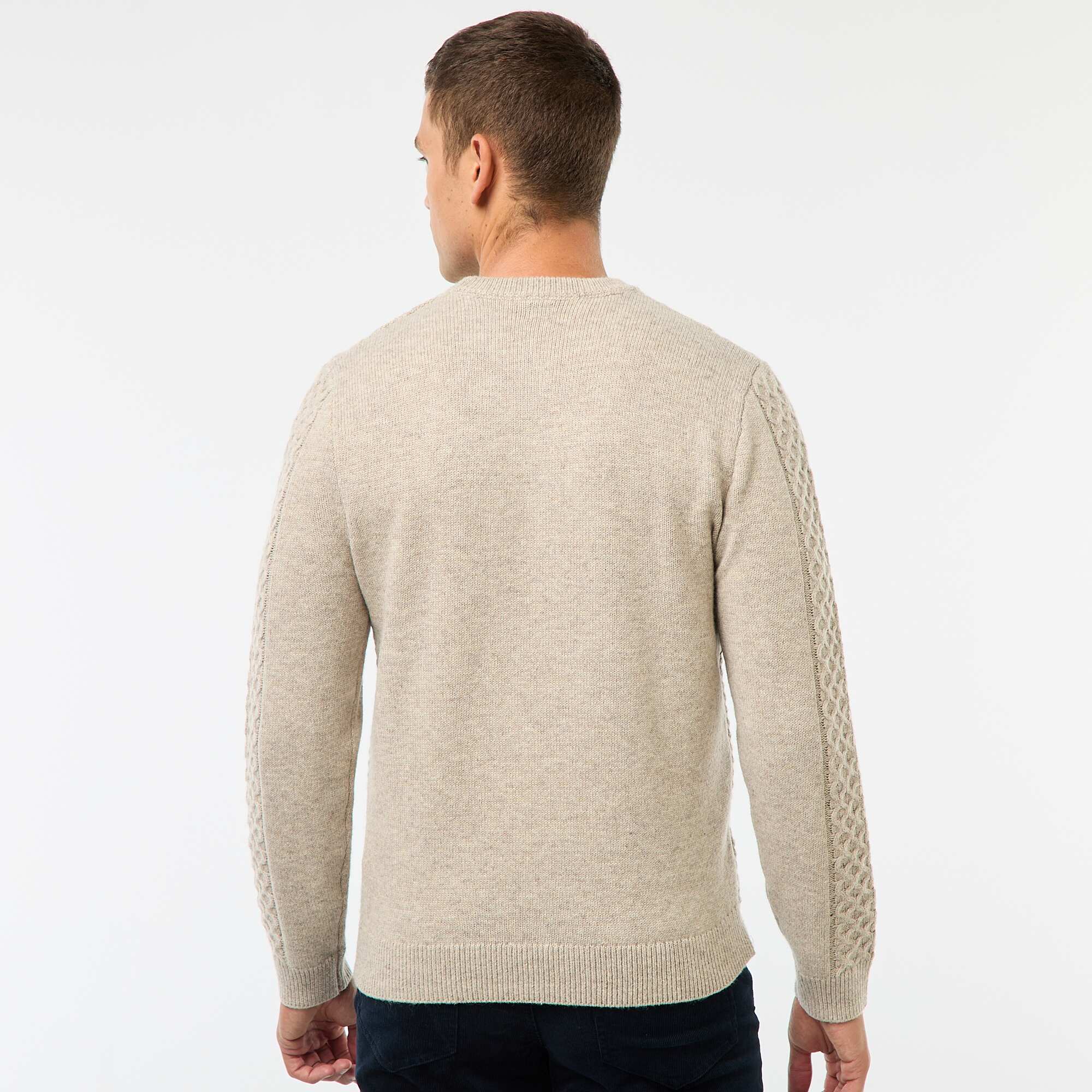 Chunky Cable Knit Jumper BEIGE - Image 4
