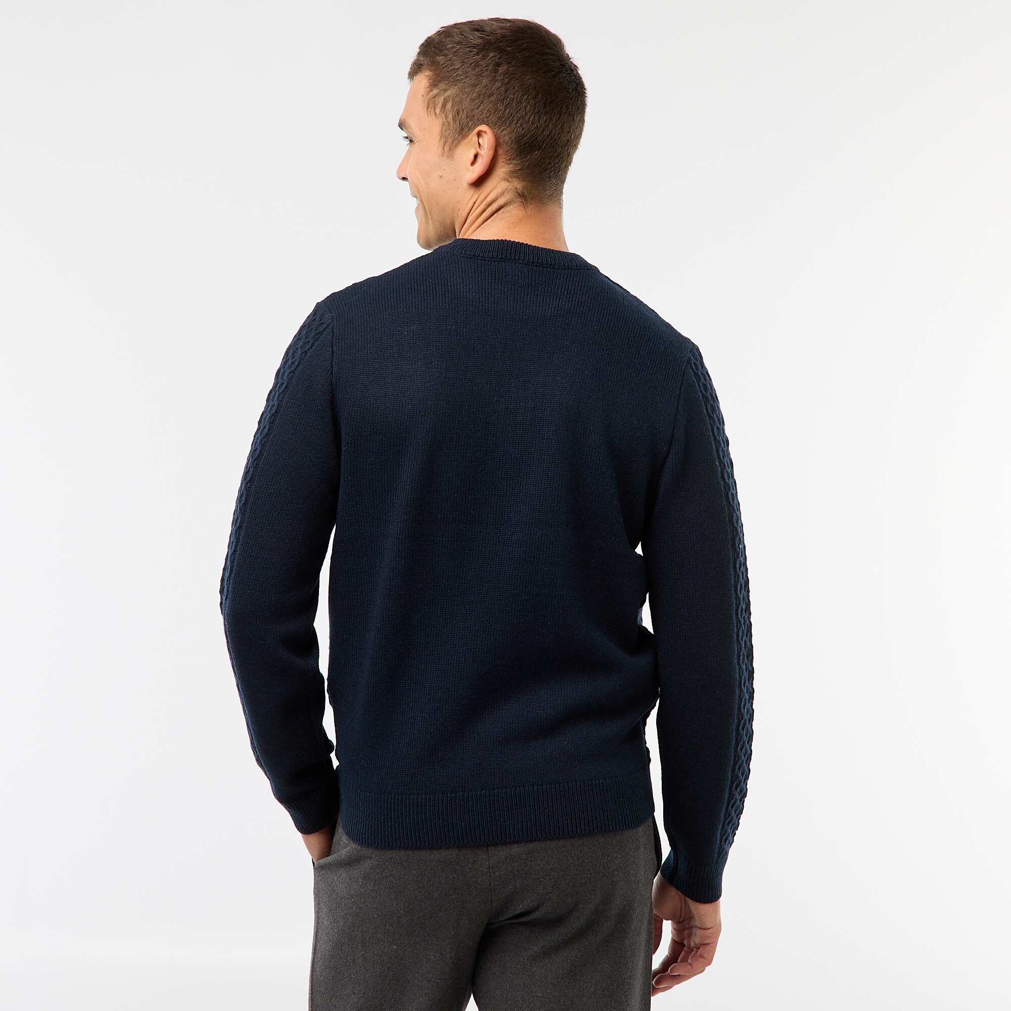 Chunky Cable Knit Jumper BLUE - Image 3
