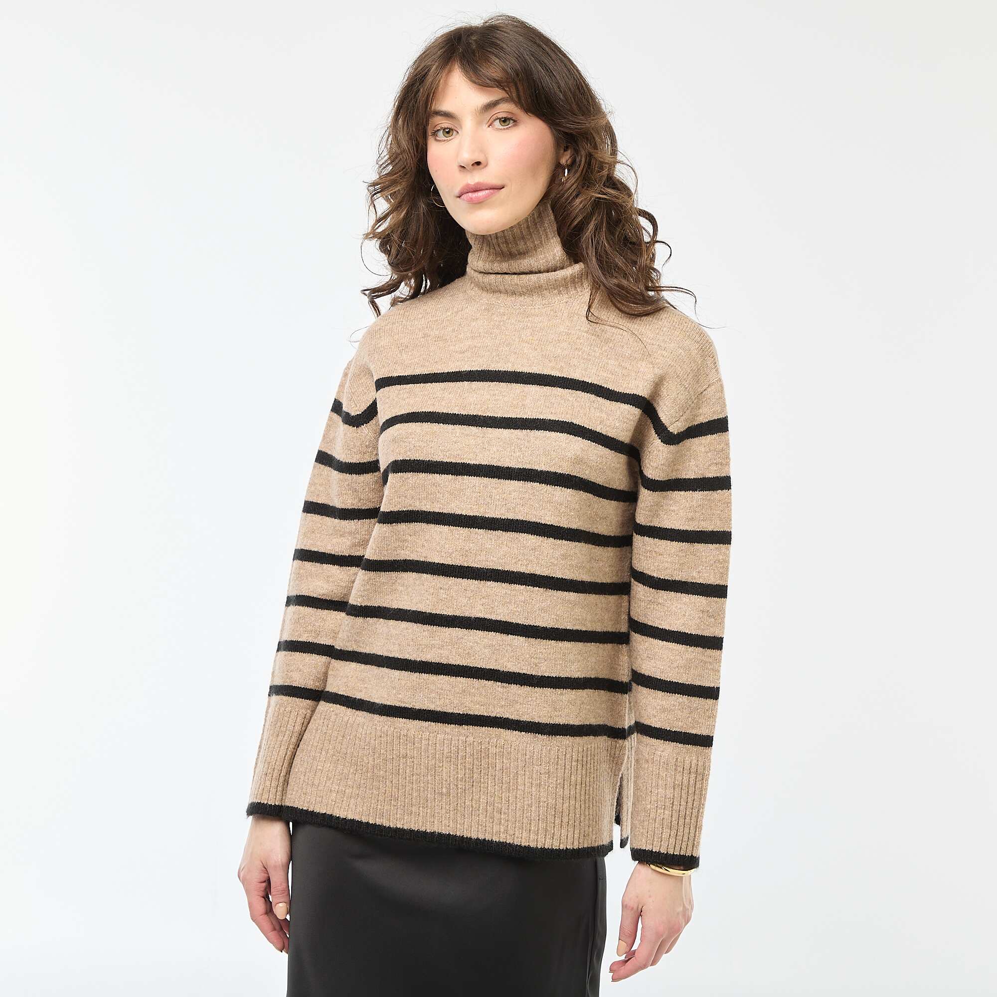 Chunky Knit High Neck Jumper BEIGE - Image 5