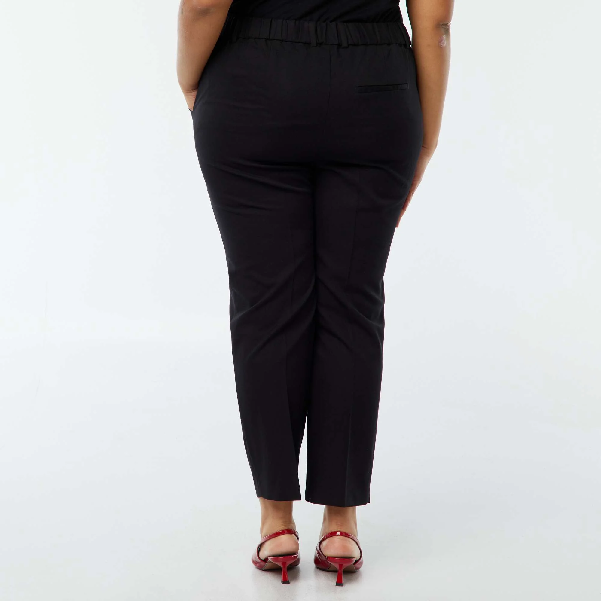 Cigarette trousers with zip and hook fastening BLACK - Image 3