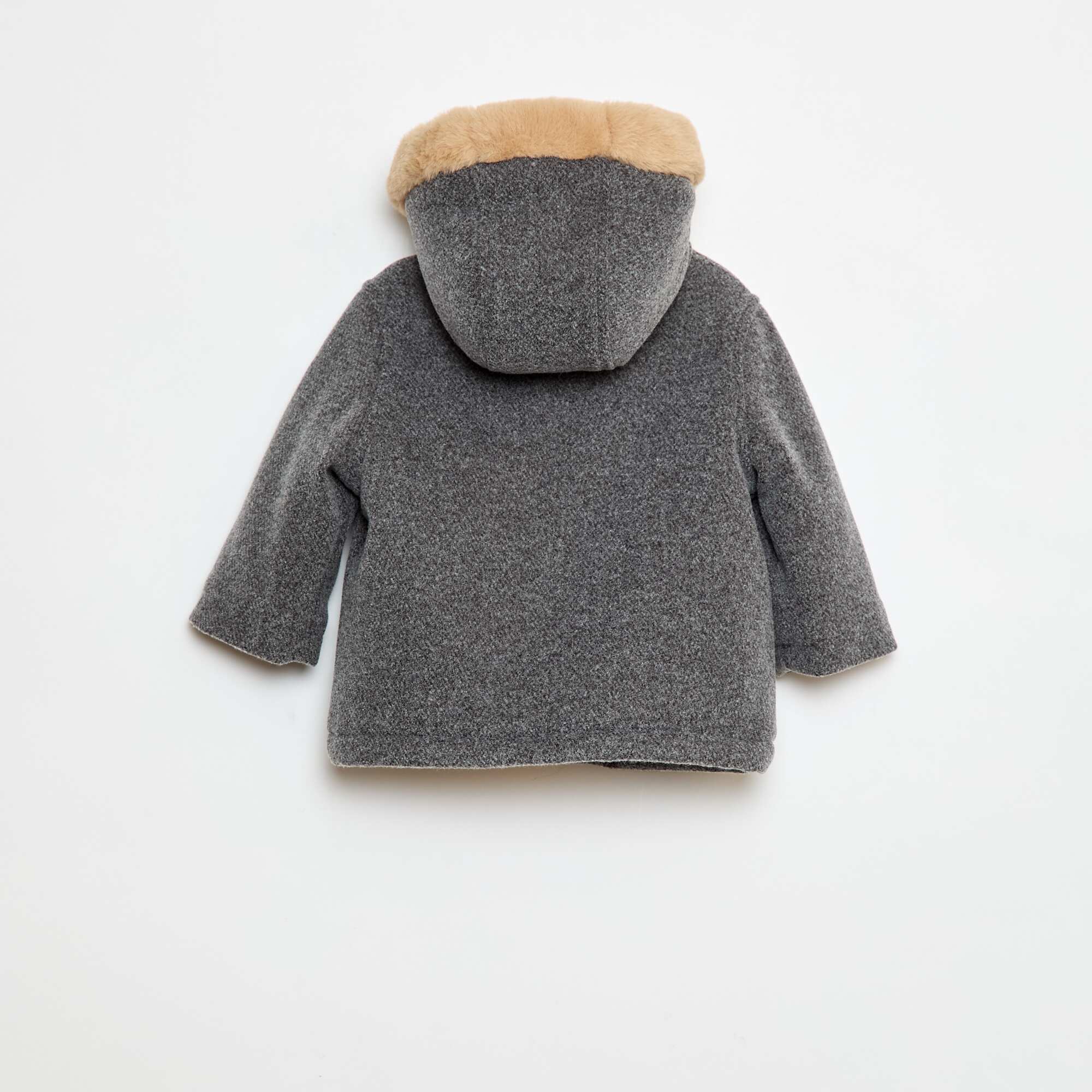 Coat with soft hood GREY - Image 2