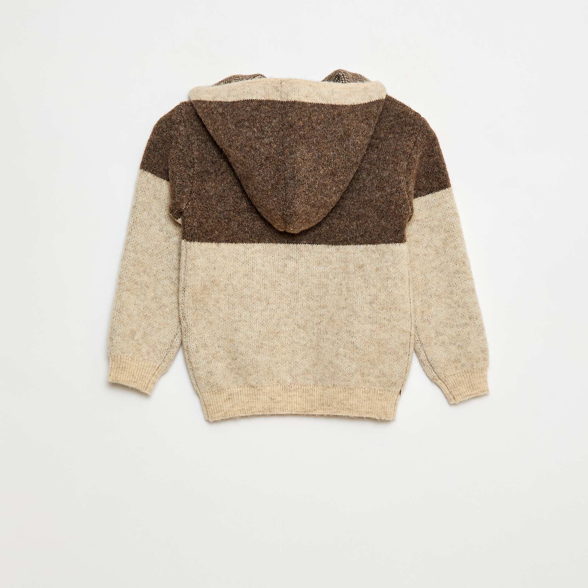 Color Block Hoodie BROWN - Image 4