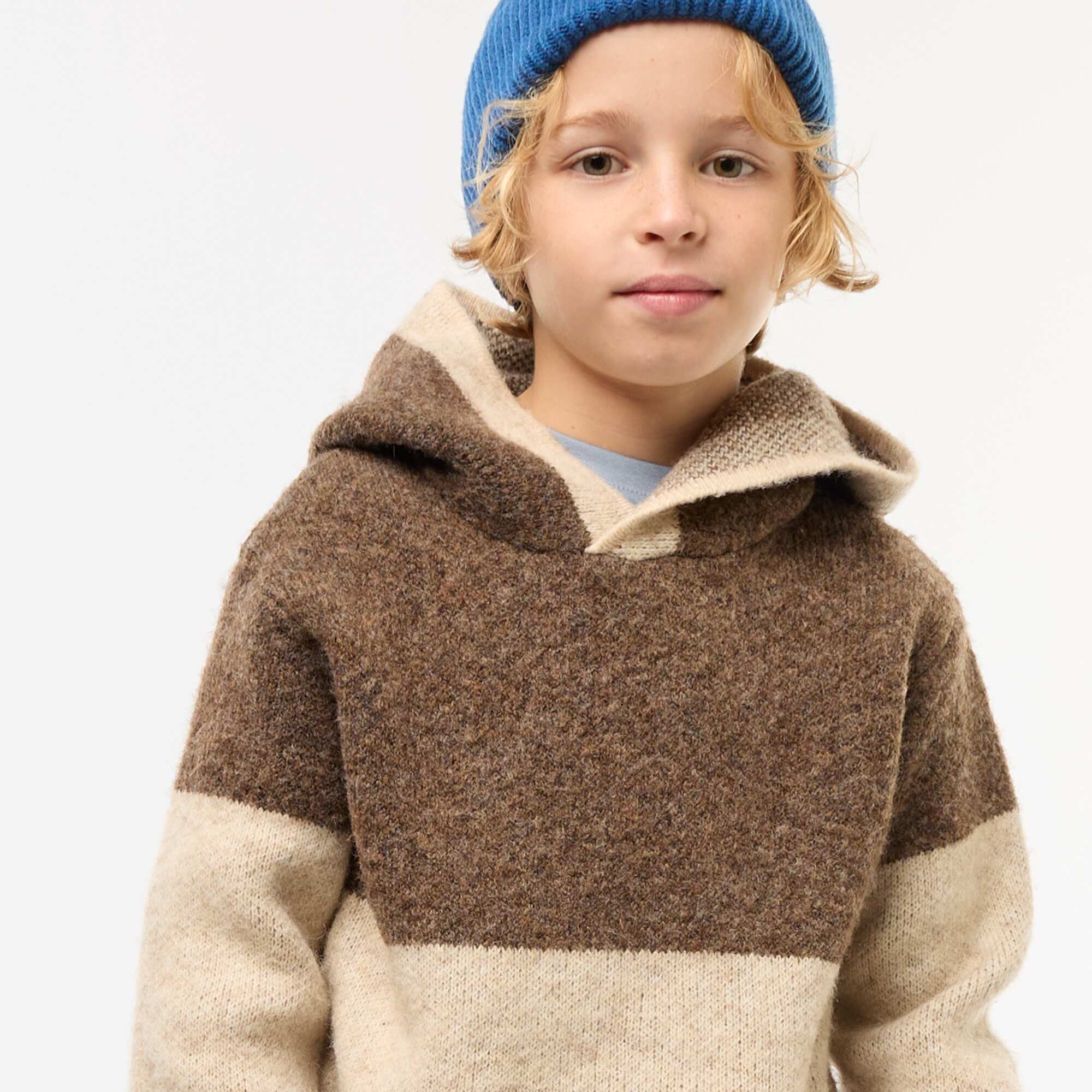 Color Block Hoodie BROWN - Image 5