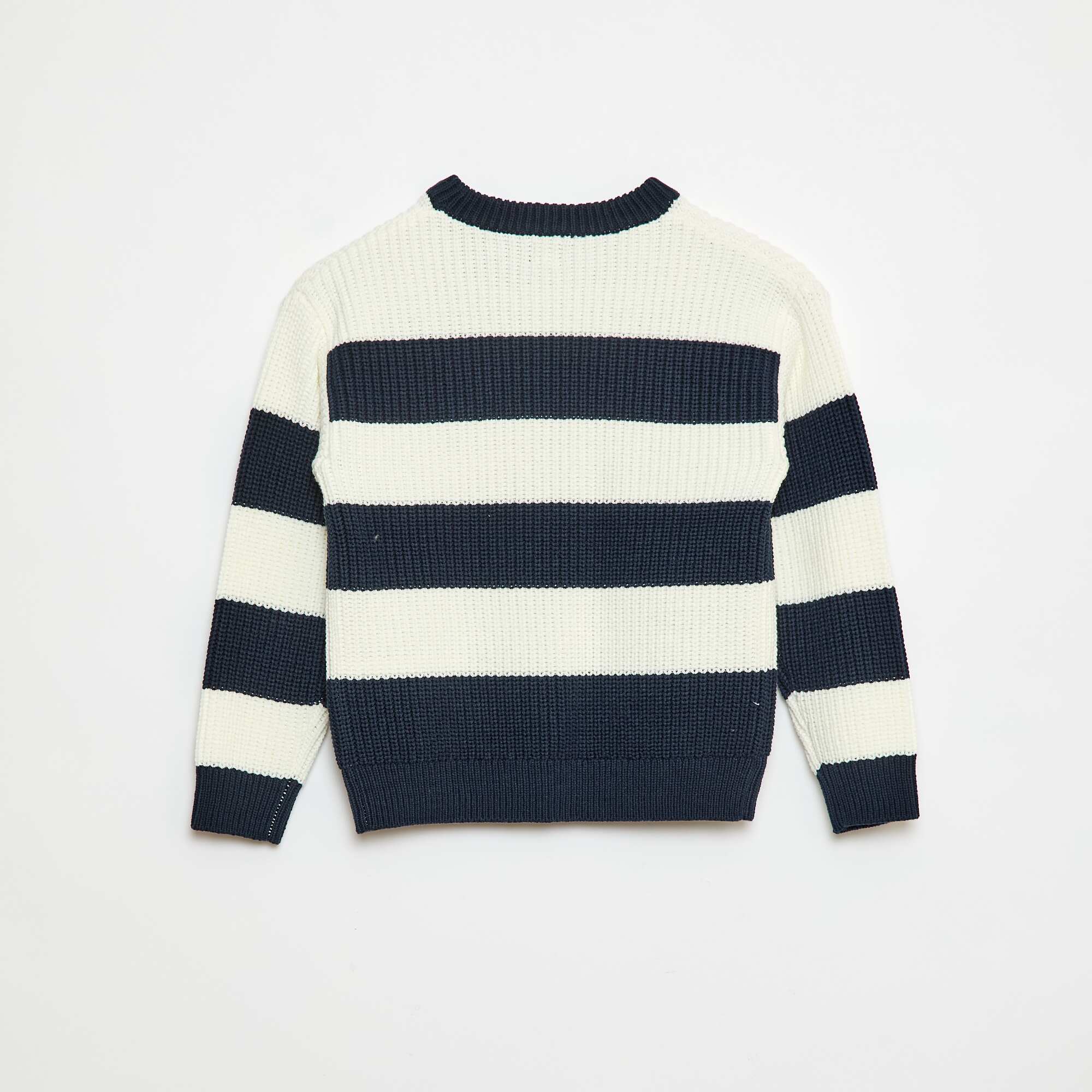 Color Block Knitted Sweater BLUE - Image 2