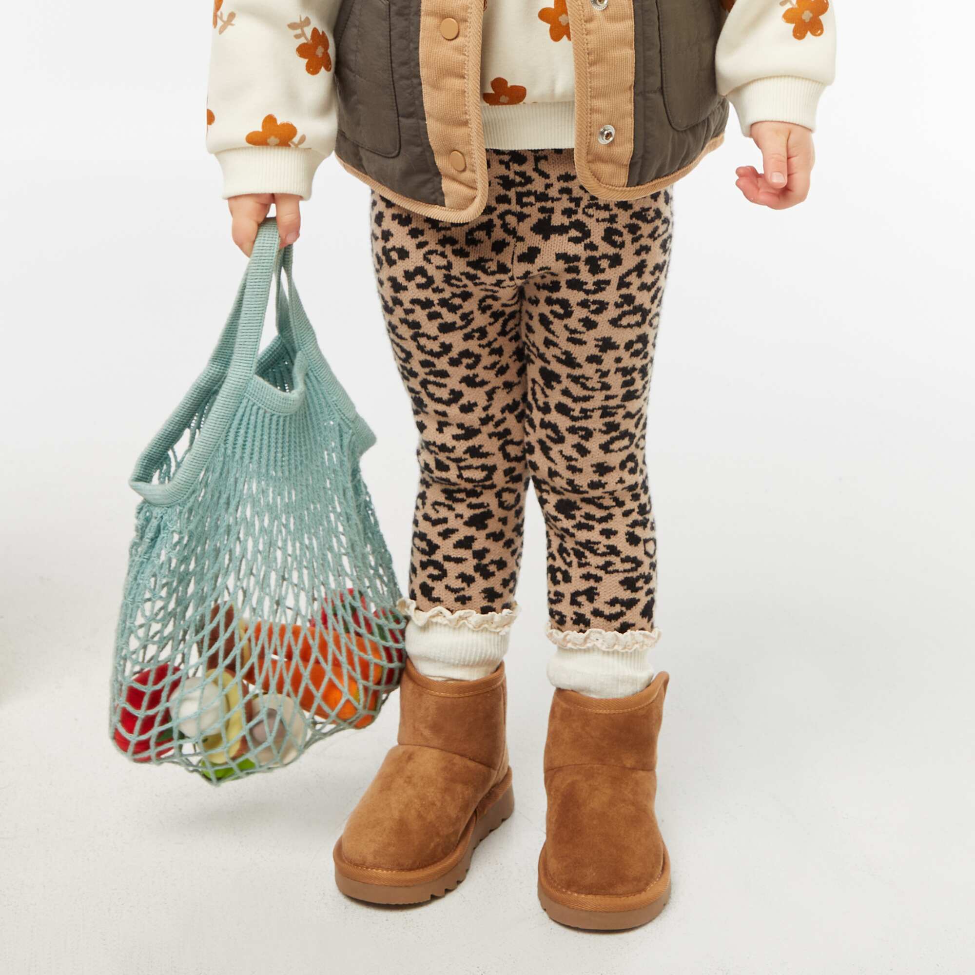 Compact knit leggings BEIGE - Image 3