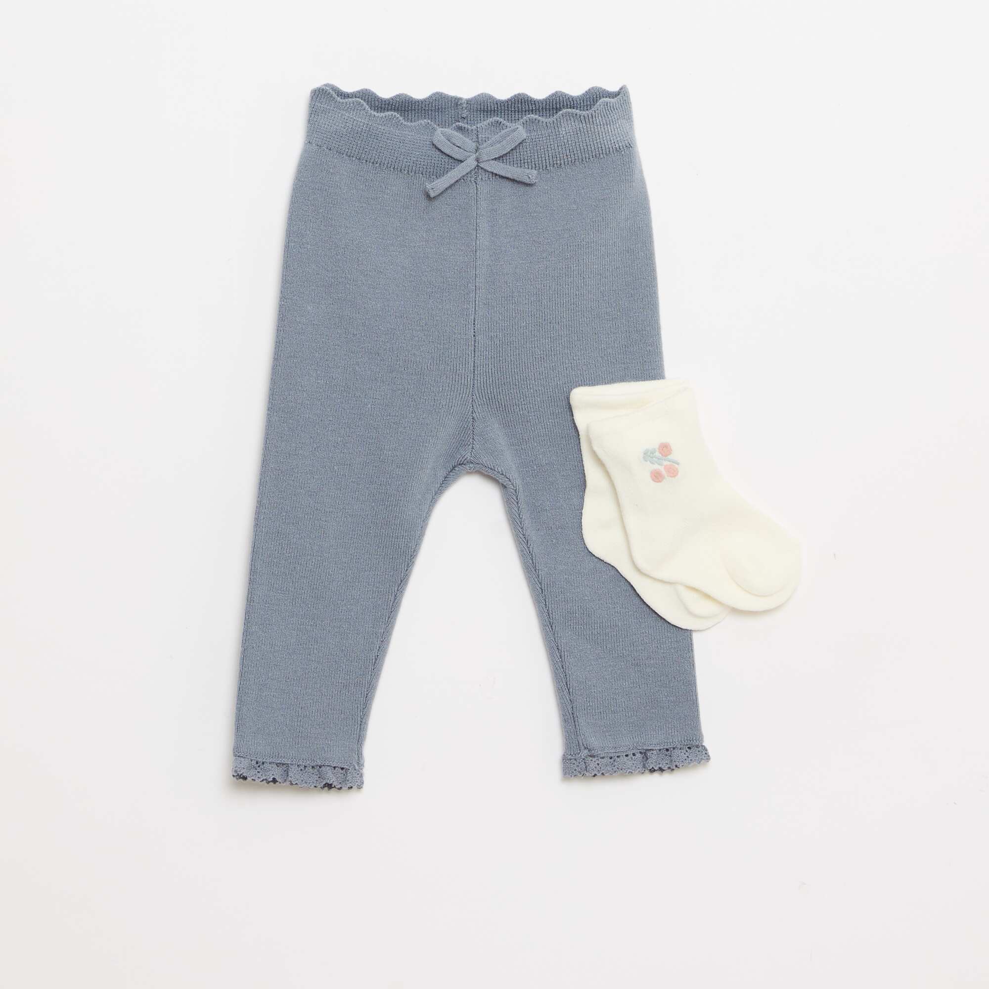Compact knit leggings BLUE