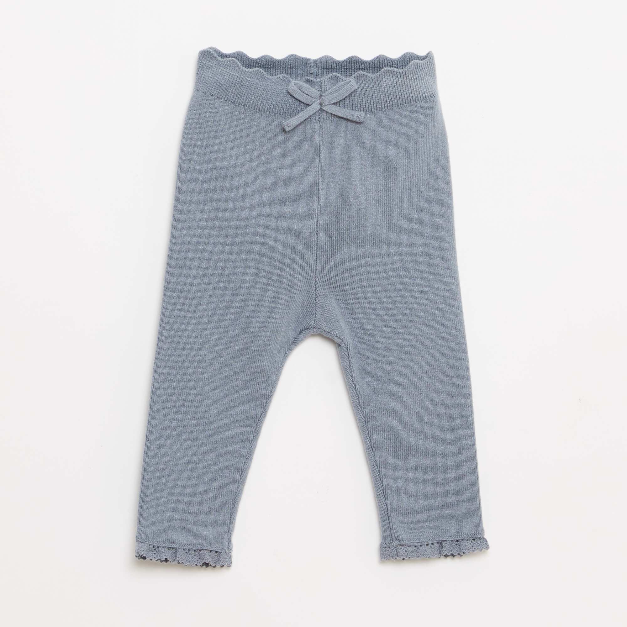Compact knit leggings BLUE - Image 2