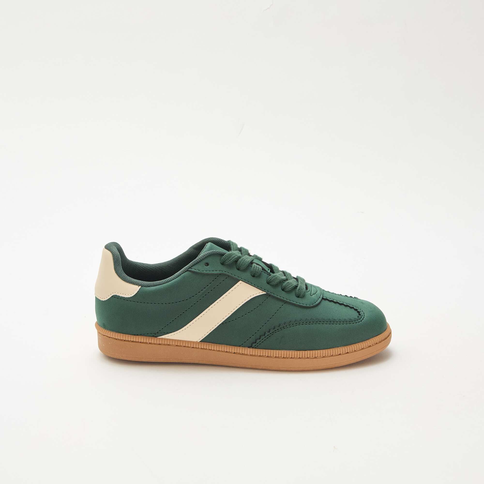 Contrast Panel Low-Top Sneakers GREEN - Image 2