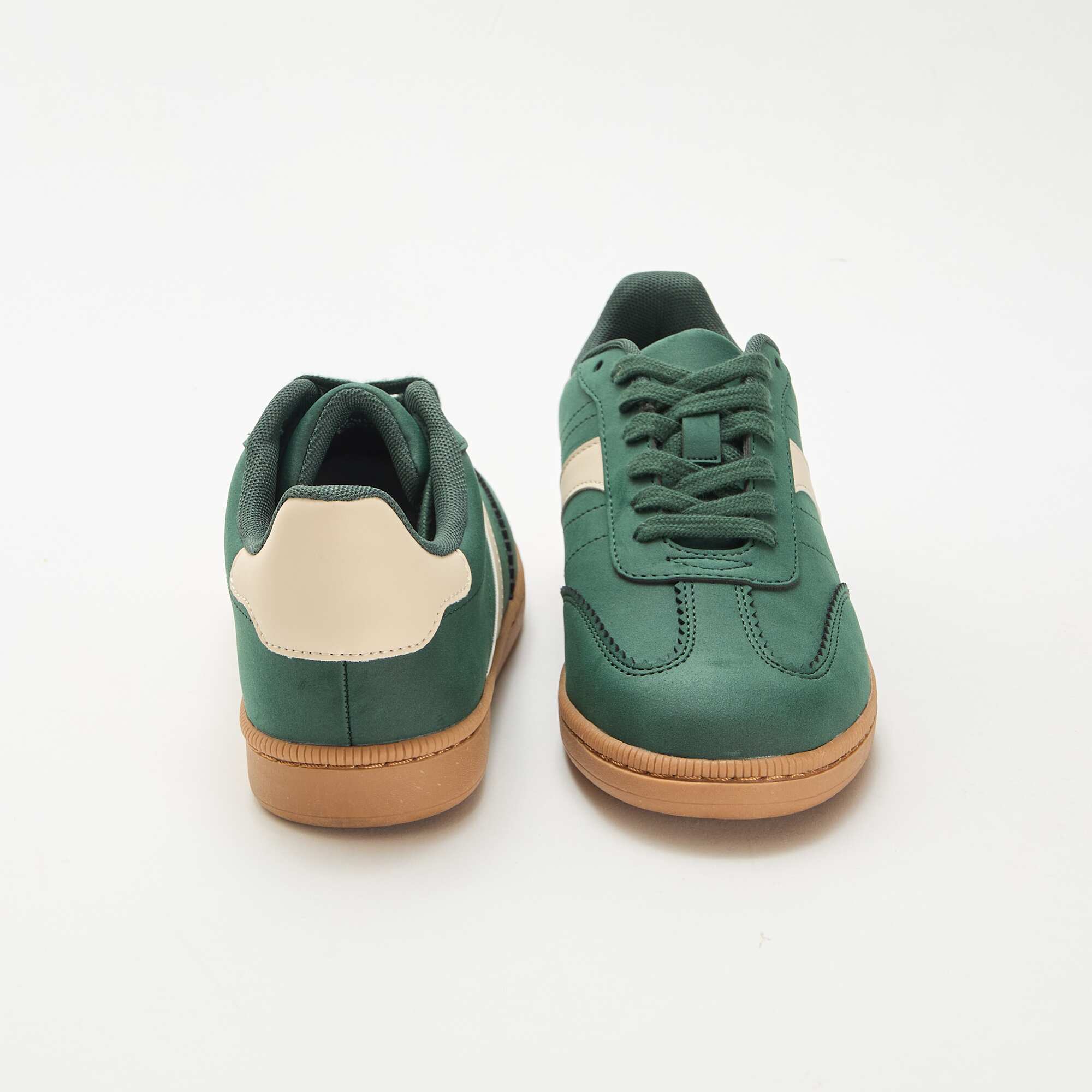 Contrast Panel Low-Top Sneakers GREEN - Image 3